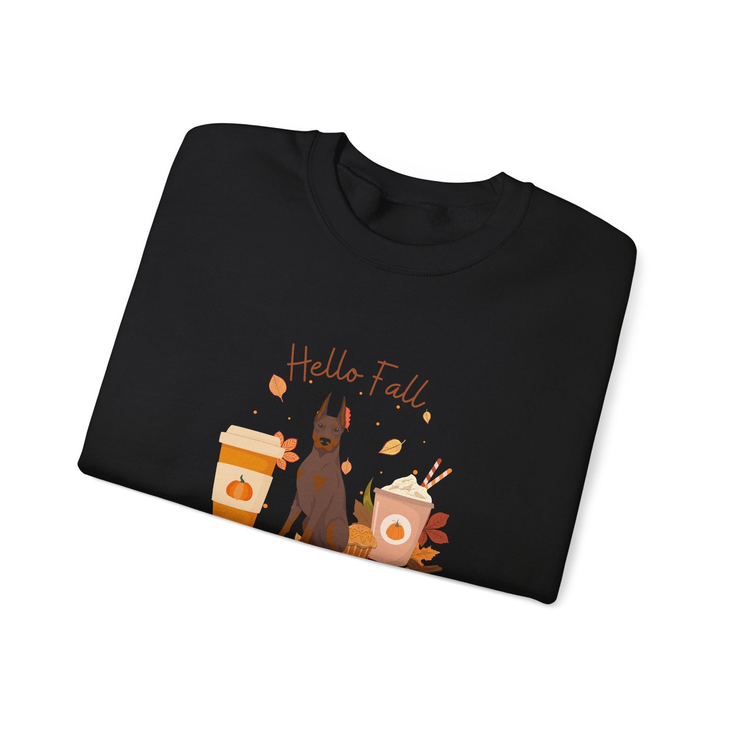 Doberman Pinscher Dog Fall Unisex Heavy Blend Crewneck Sweatshirt