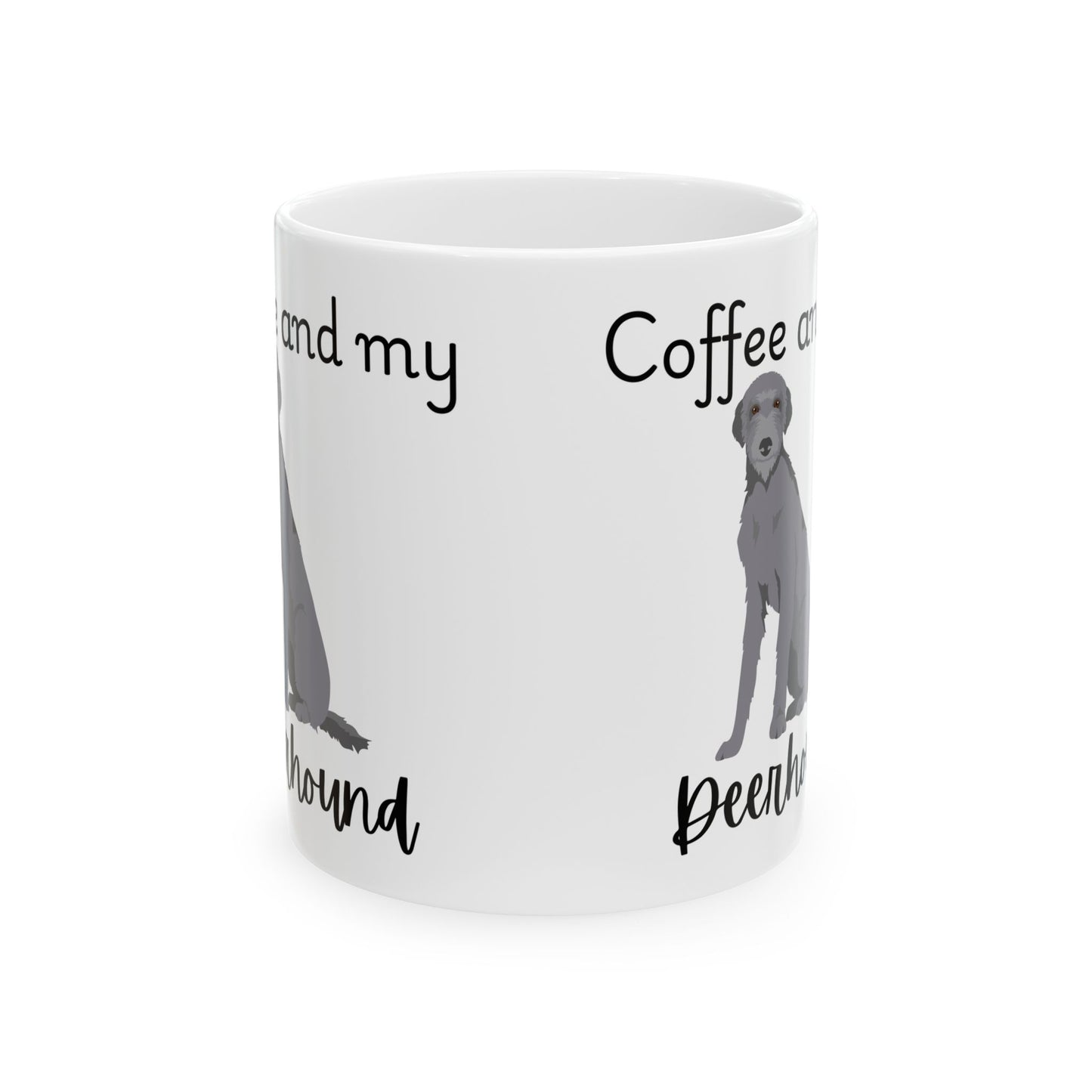 Coffee and My Deerhound Ceramic Mug | Dog Lover Gift, Pet Owner Cup, Cute Mug for Dog Moms, Funny Mug for Coffee Lovers