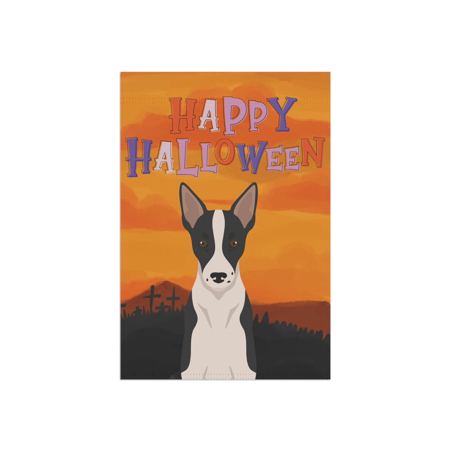 Border Collie Dog Halloween Garden Flag
