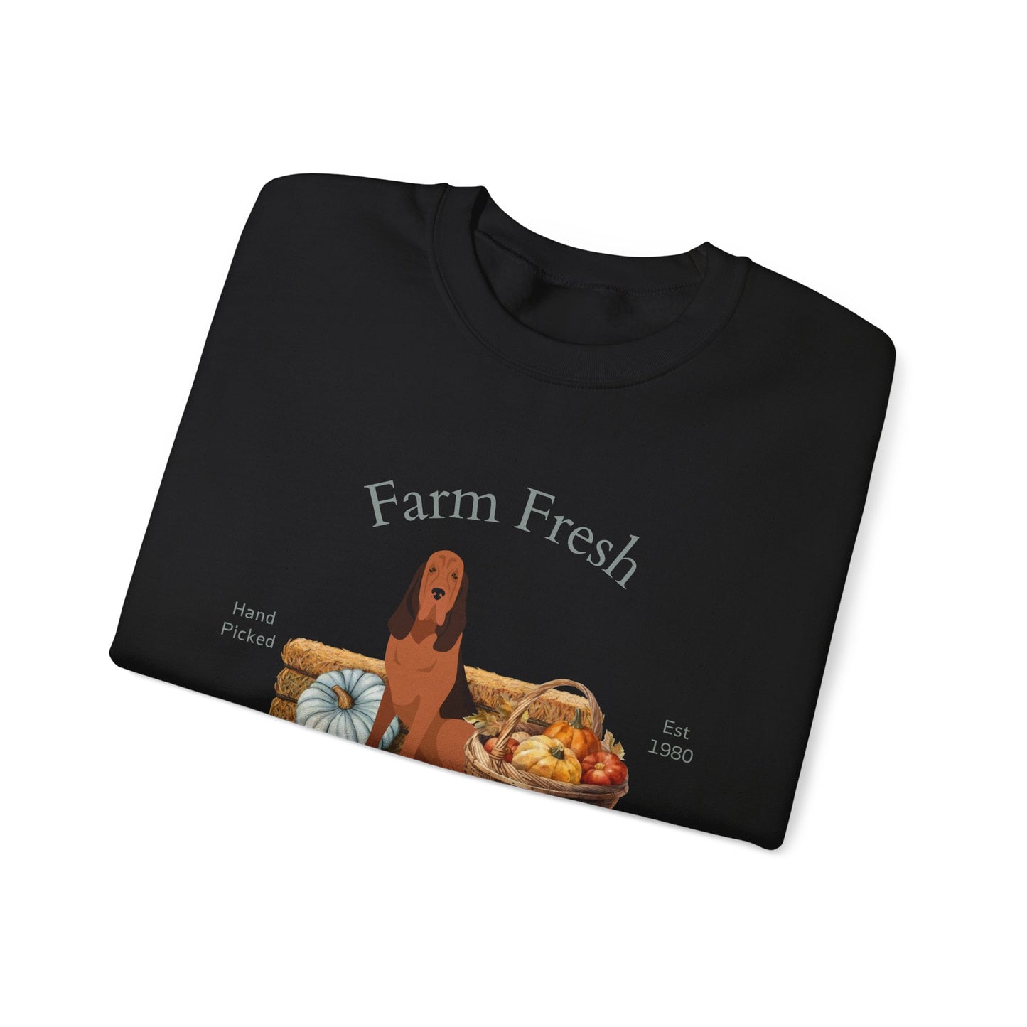 Bloodhound Dog Fall Farm Fresh Unisex Heavy Blend Crewneck Sweatshirt