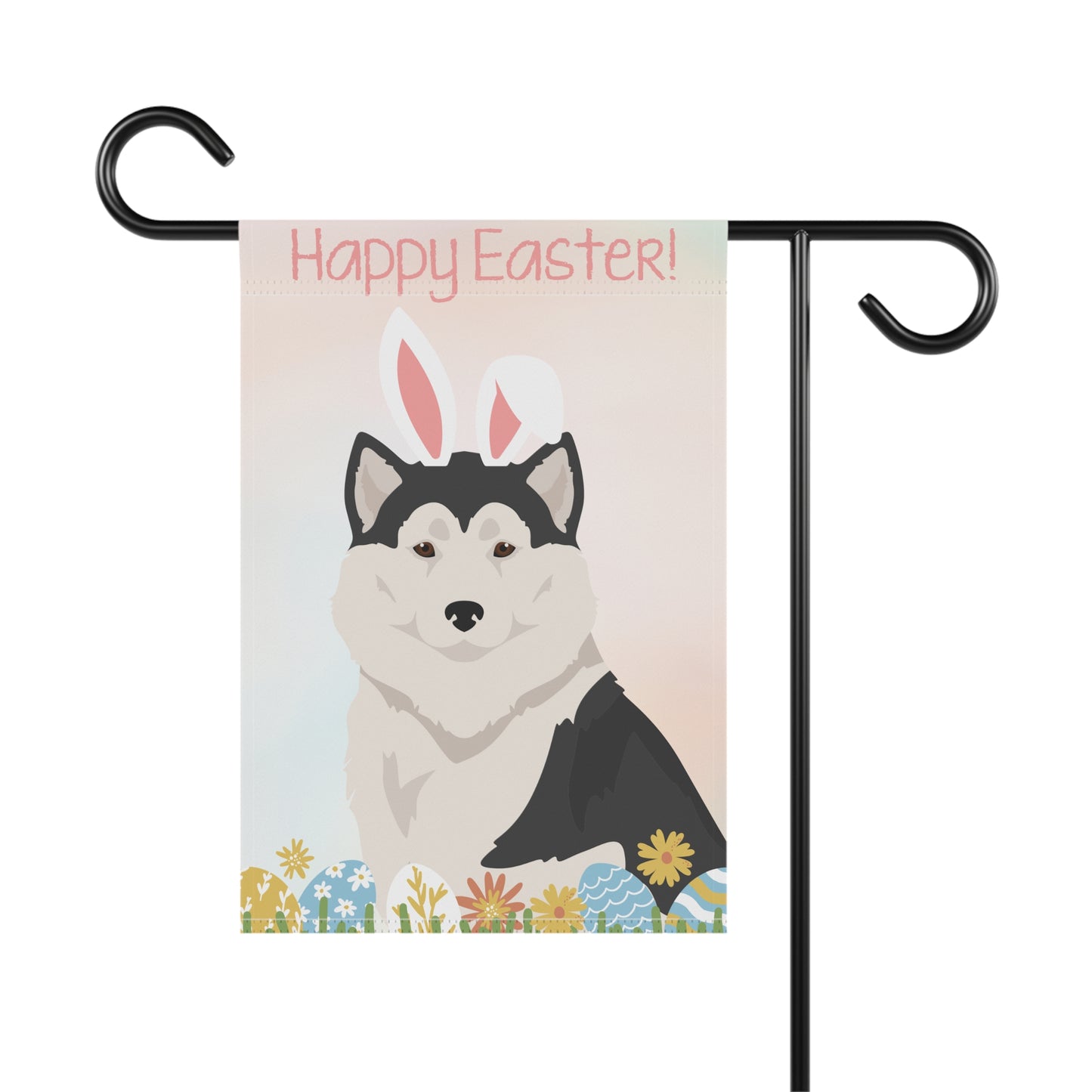 Greenland Dog Happy Easter Garden Flag