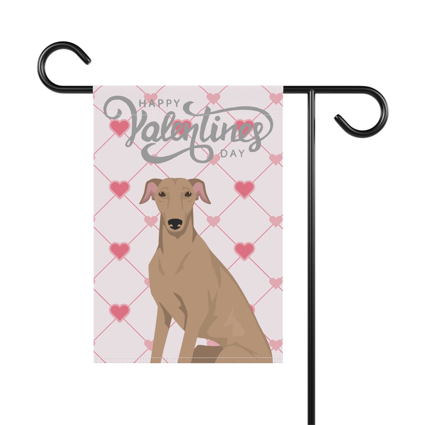 Greyhound Dog Valentines Day Garden Flag