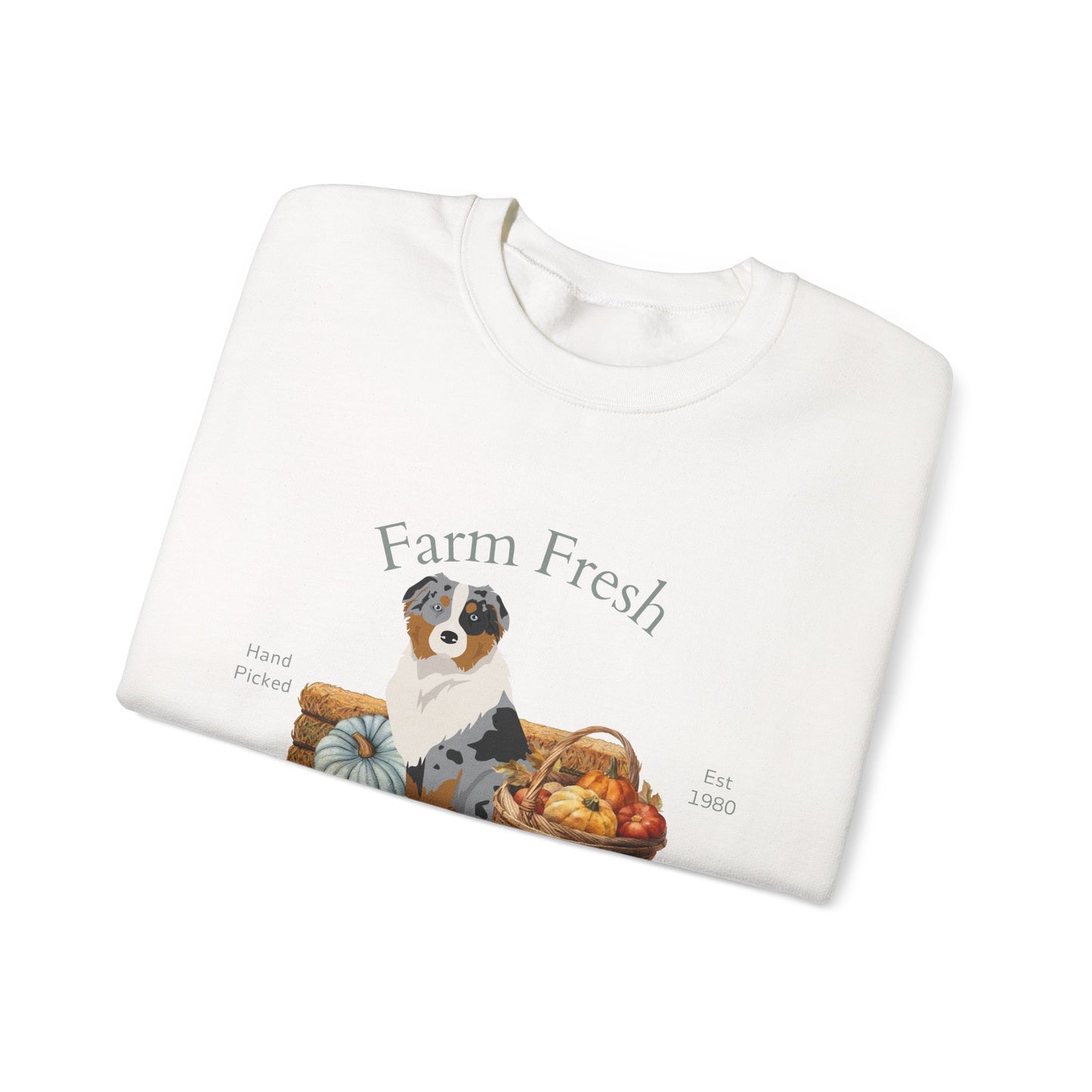 Australian Shepherd Dog Fall Farm Fresh Unisex Heavy Blend Crewneck Sweatshirt