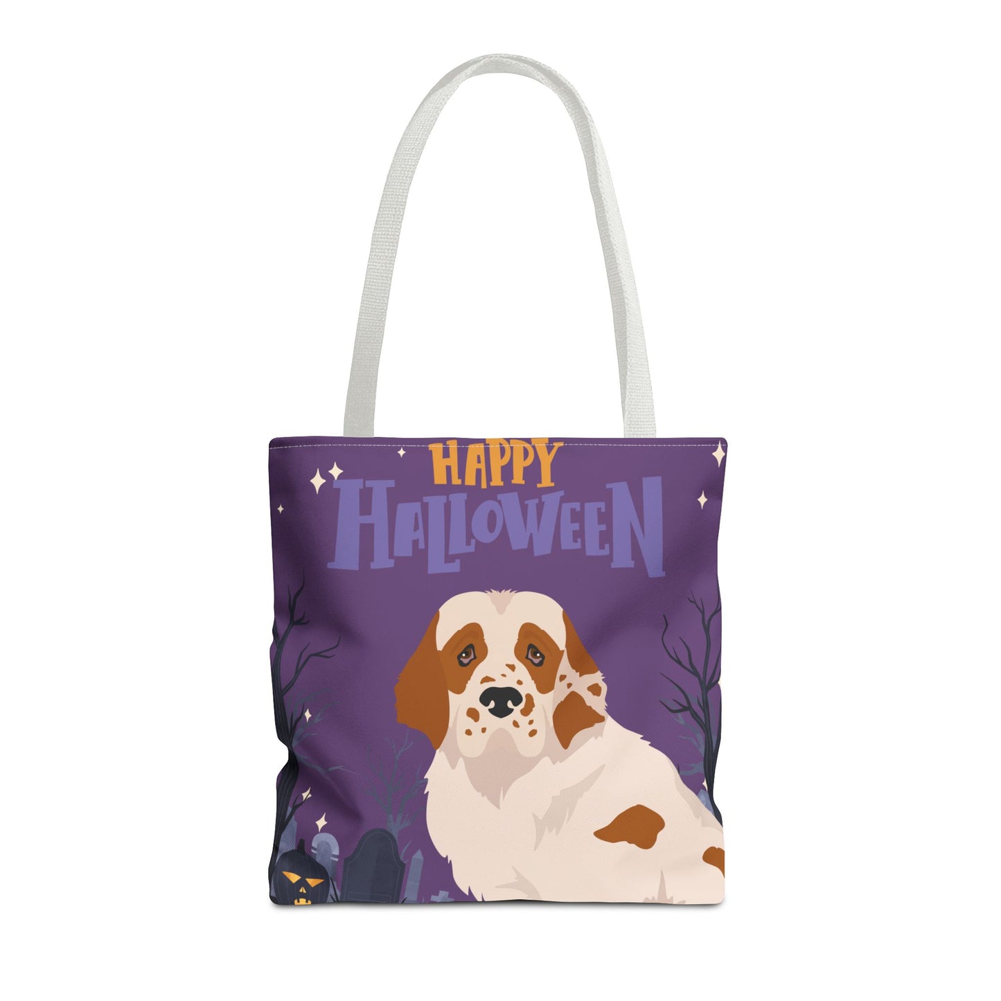 Clumber Spaniel Dog Happy Halloween Tote Bag 16x16