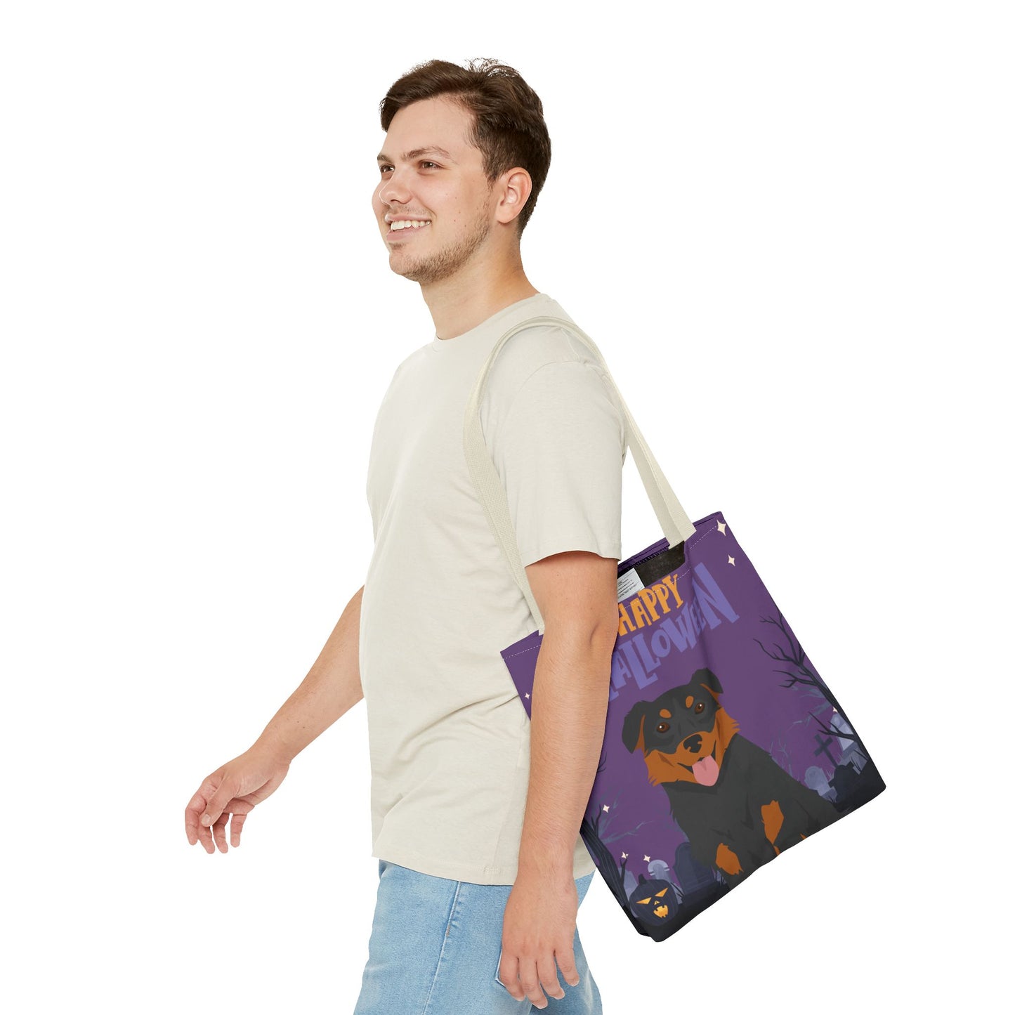 English Shepherd Dog Happy Halloween Tote Bag 16x16