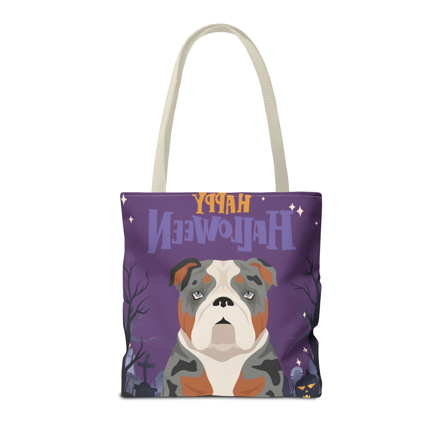 Bulldog Dog Happy Halloween Tote Bag 16x16