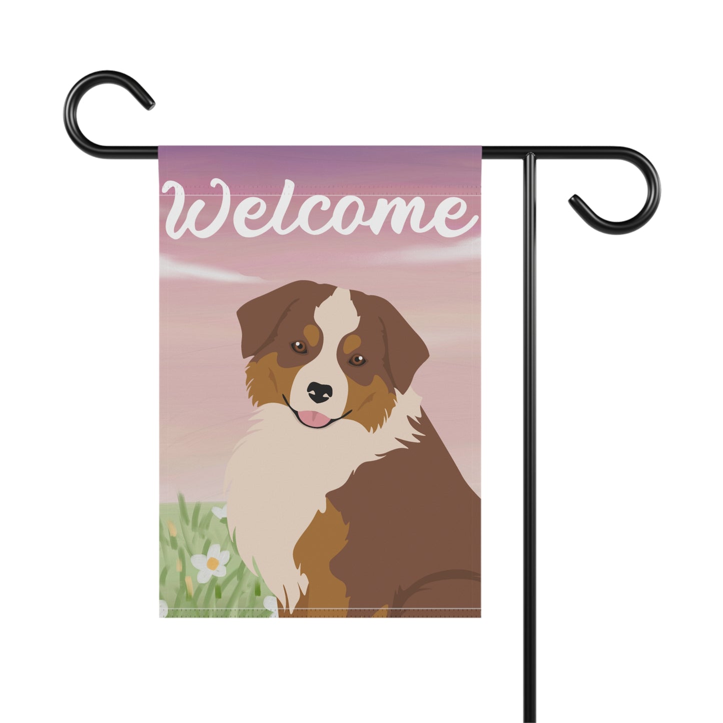 Miniature American Shepherd Dog Welcome Garden Flag