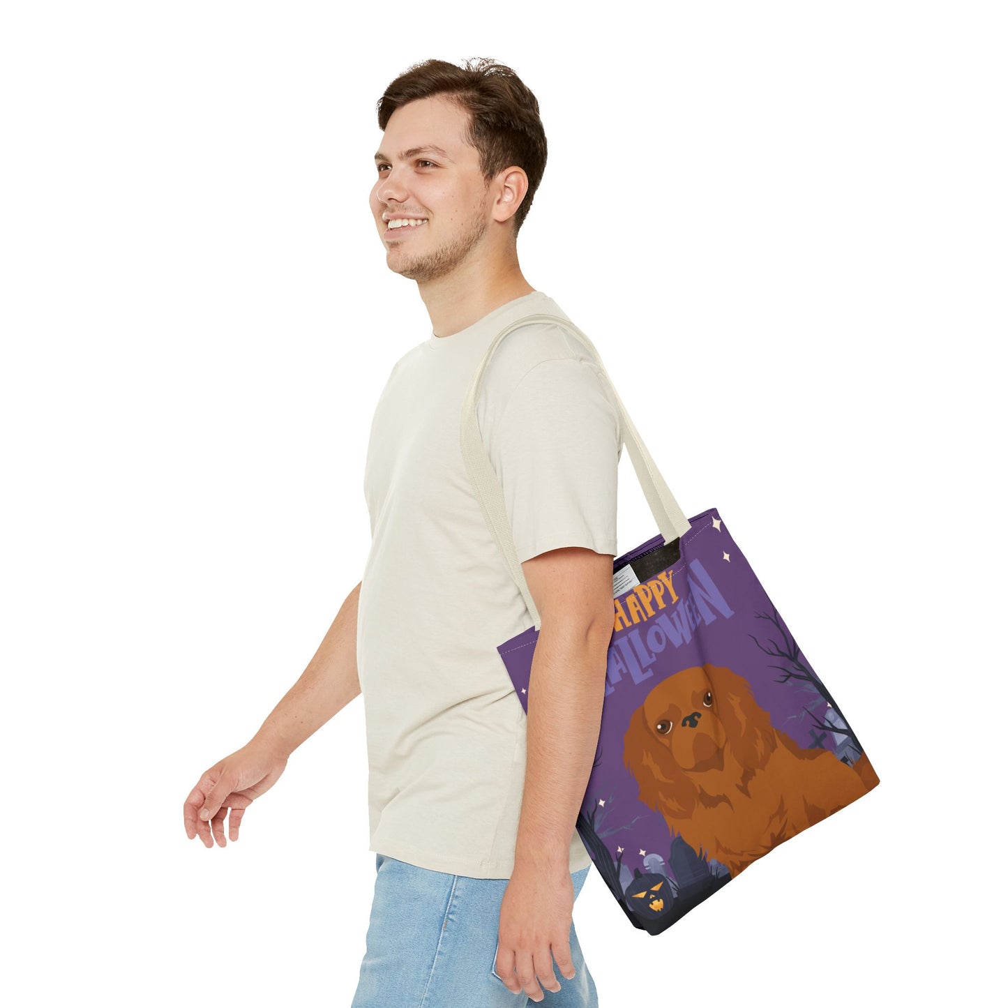 English Toy Spaniel Dog Happy Halloween Tote Bag 16x16