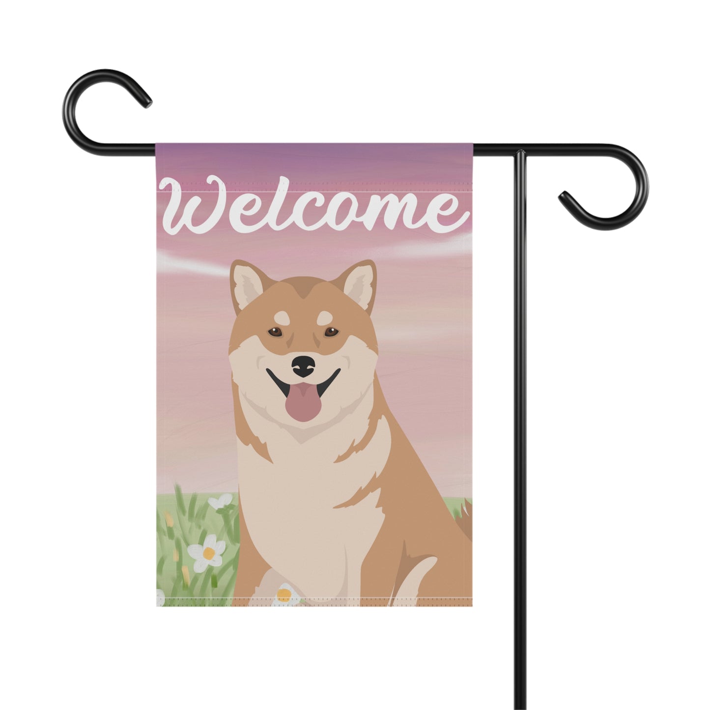 Shiba Inu Dog Welcome Garden Flag