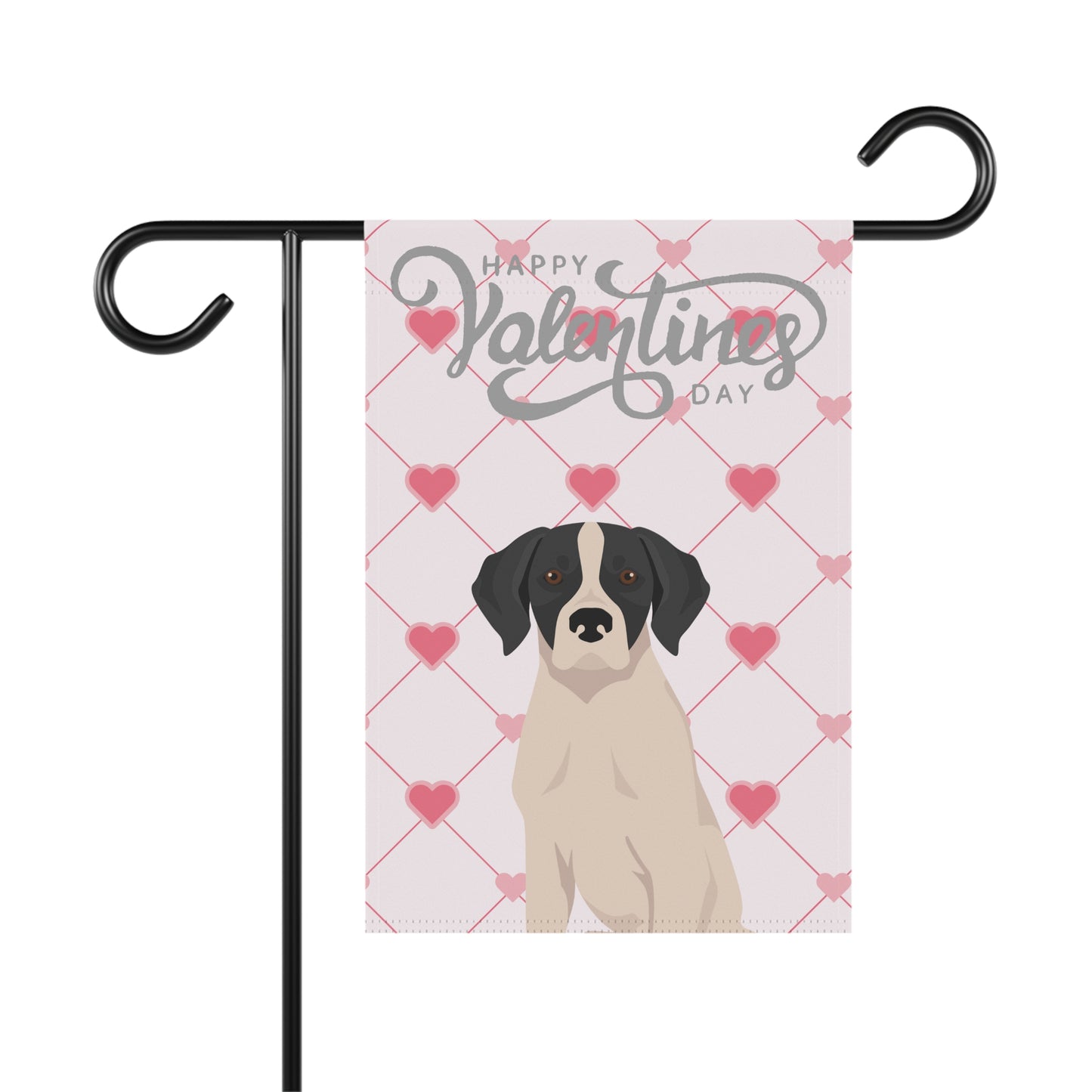 Pointer Dog Valentines Day Garden Flag