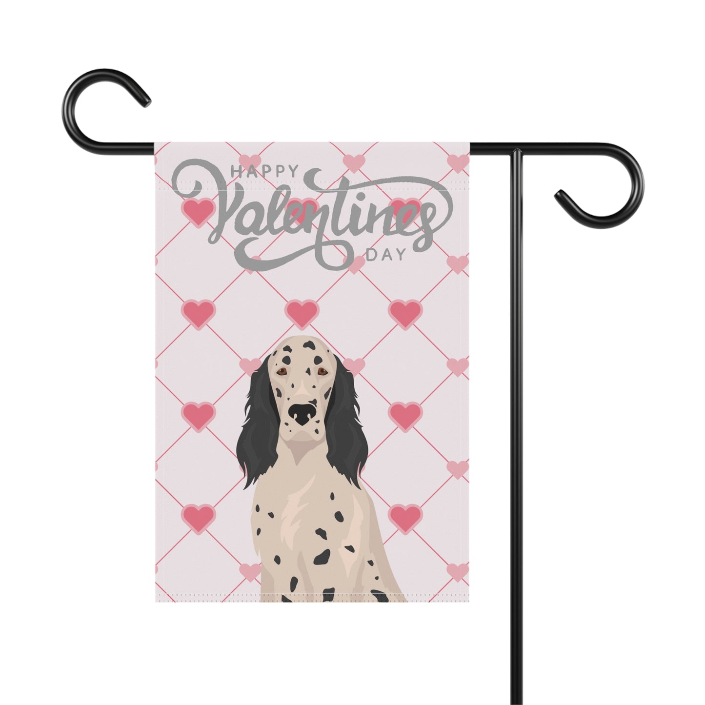 English Setter Dog Valentines Day Garden Flag