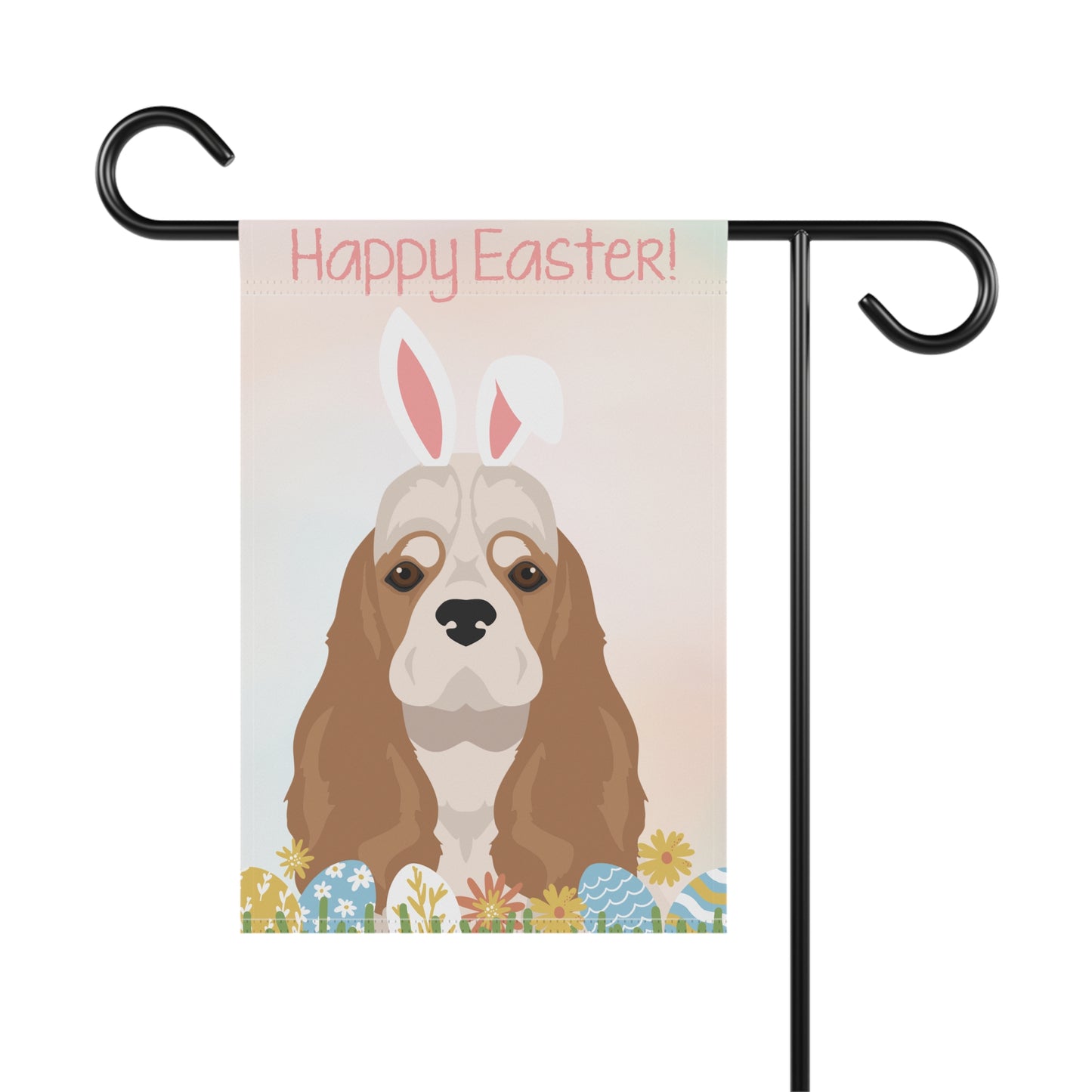 American Cocker Spaniel Dog Happy Easter Garden Flag