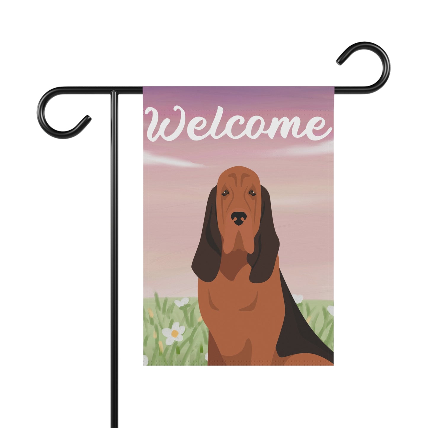Bloodhound Dog Welcome Garden Flag