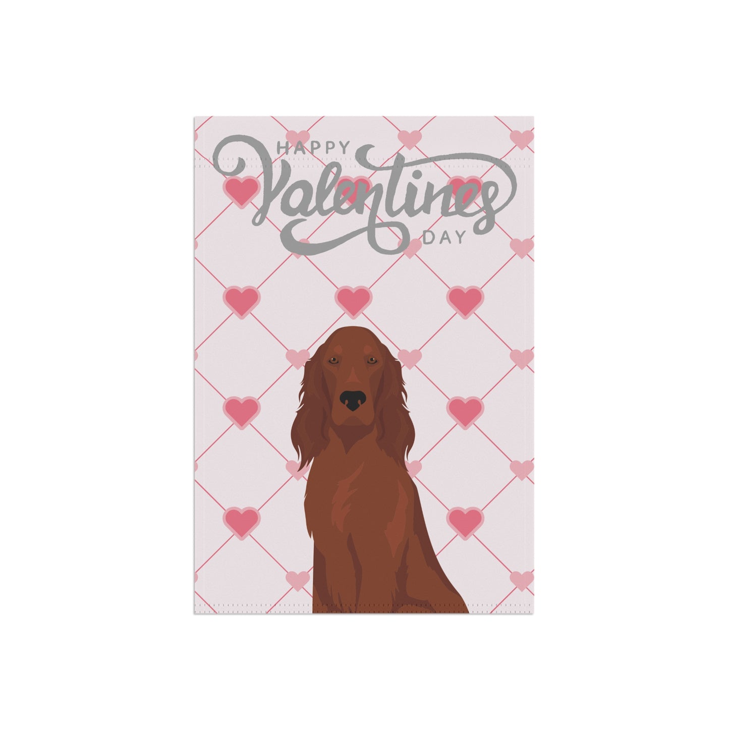 Irish Setter Dog Valentines Day Garden Flag