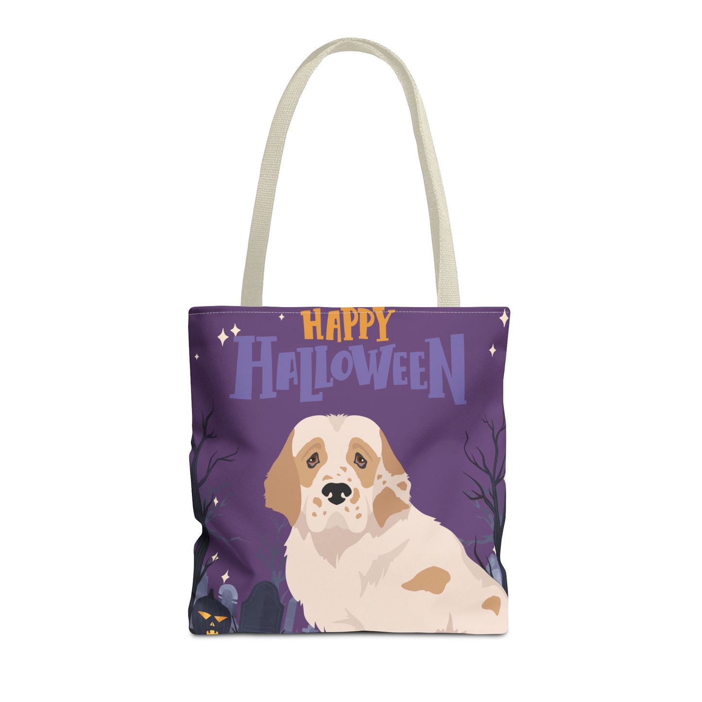 Clumber Spaniel Dog Happy Halloween Tote Bag 16x16