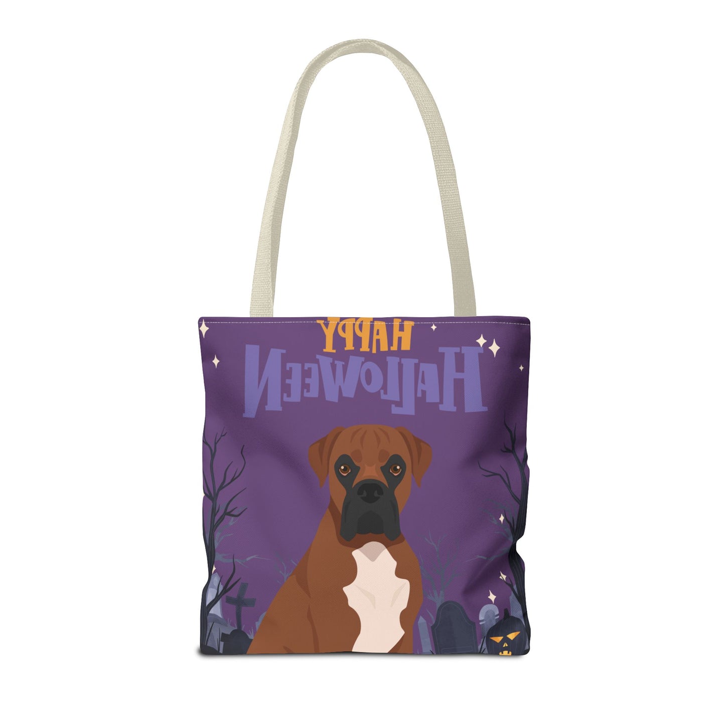 Boxer Dog Happy Halloween Tote Bag 16x16