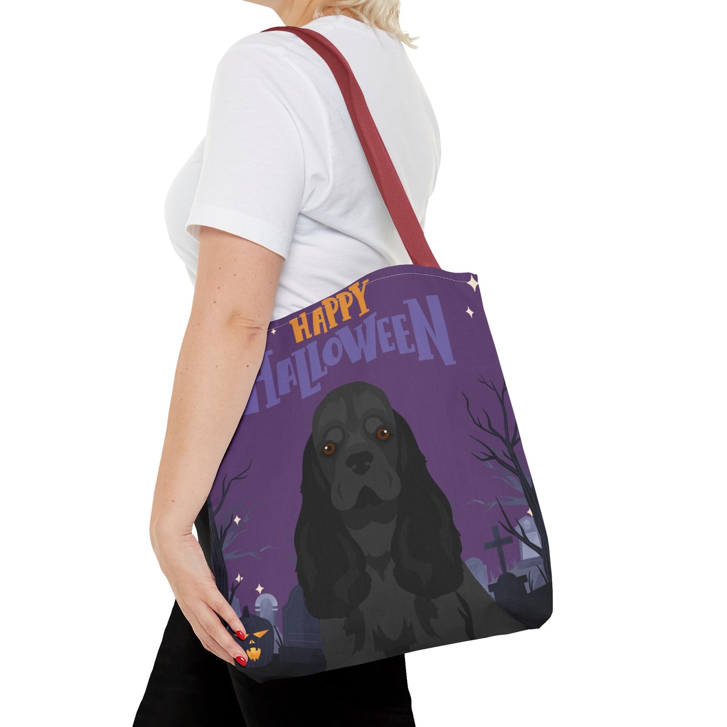 Cocker Spaniel Dog Happy Halloween Tote Bag 16x16