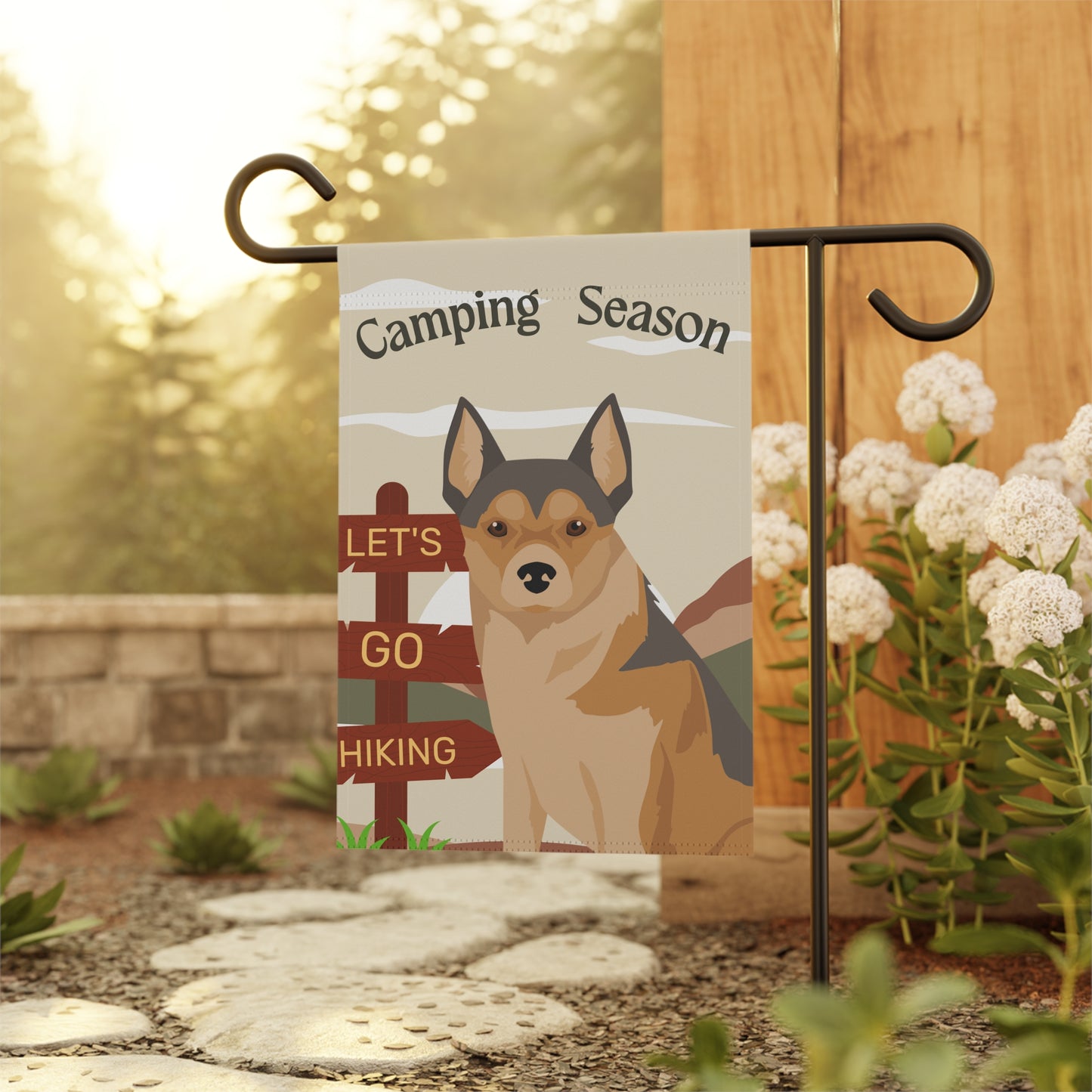 Norwegian Lundehund Dog Camping Garden Flag