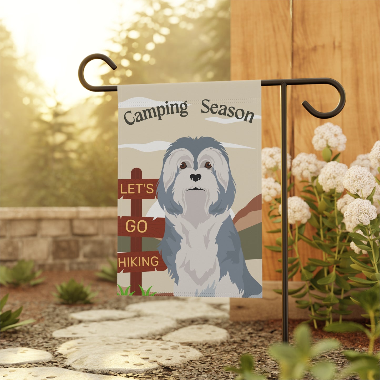 Lowchen Dog Camping Garden Flag