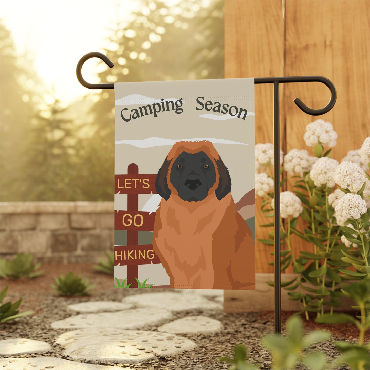 Leonberger Dog Camping Garden Flag