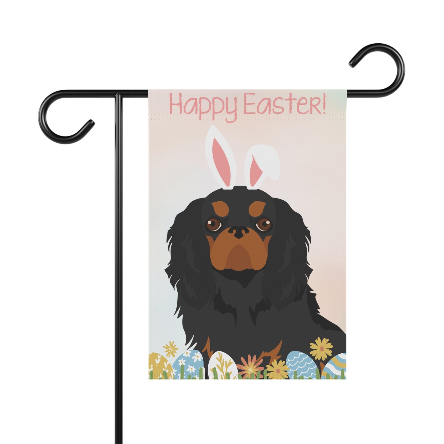English Toy Dog Happy Easter Garden Flag