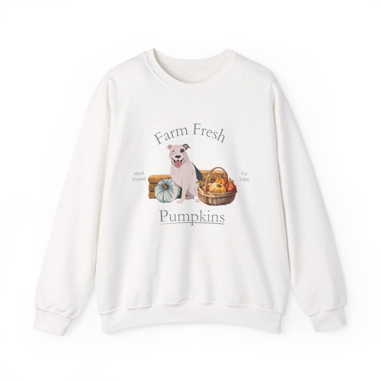 Pit Bull Dog Fall Farm Fresh Unisex Heavy Blend Crewneck Sweatshirt