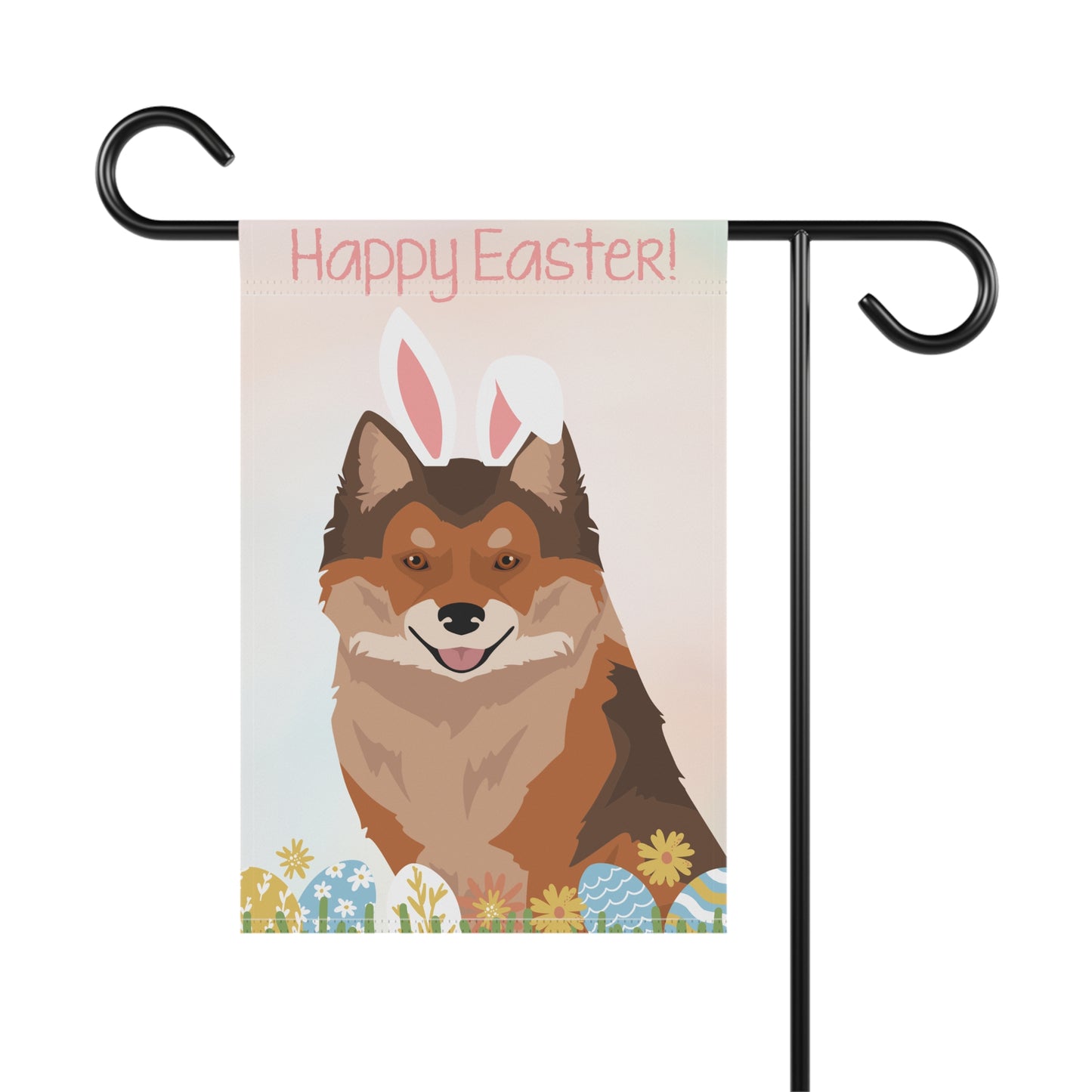 Nenets Herding Laika Dog Happy Easter Garden Flag