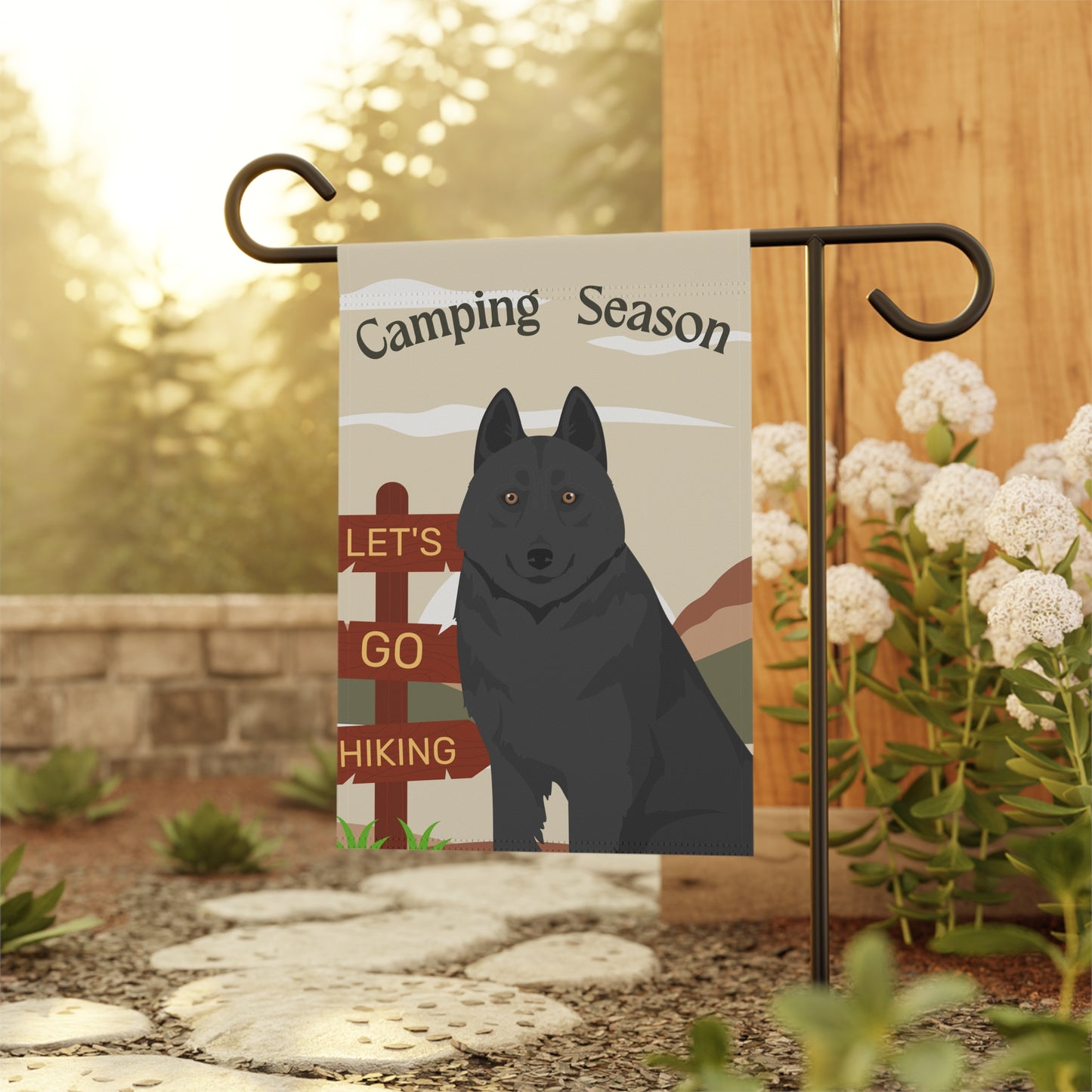 Siberian Husky Dog Camping Garden Flag