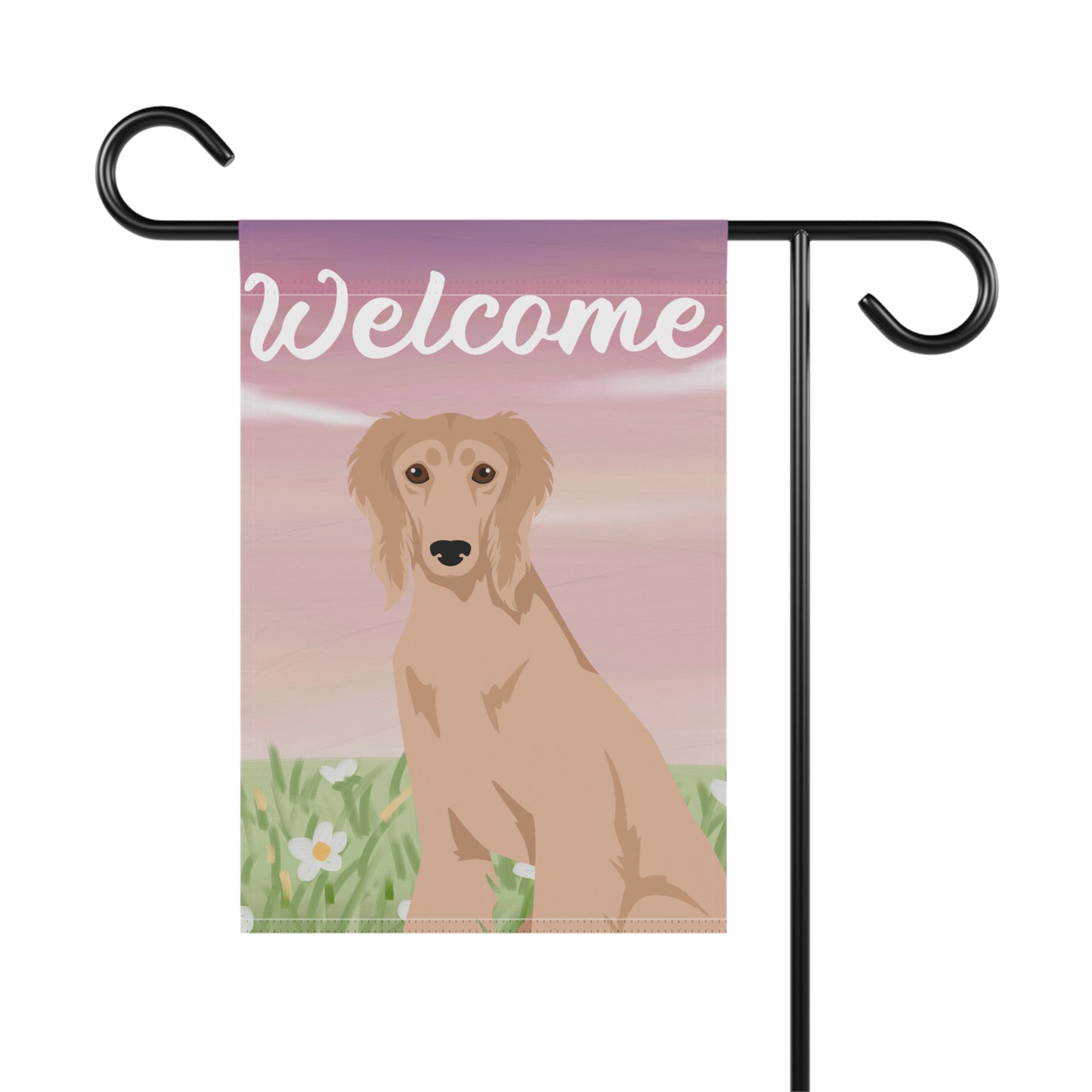 Saluki Dog Welcome Garden Flag