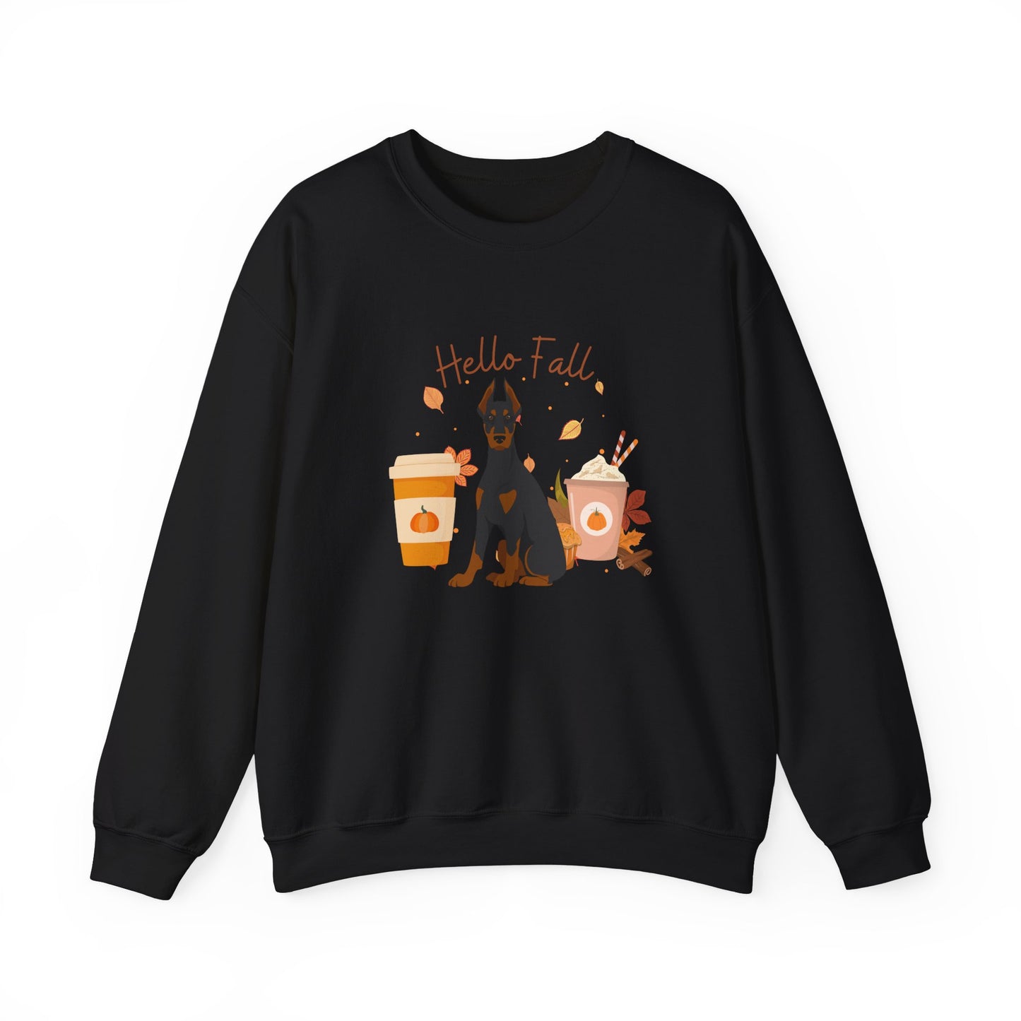 Doberman Pinscher Dog Fall Halloween Unisex Heavy Blend Crewneck Sweatshirt