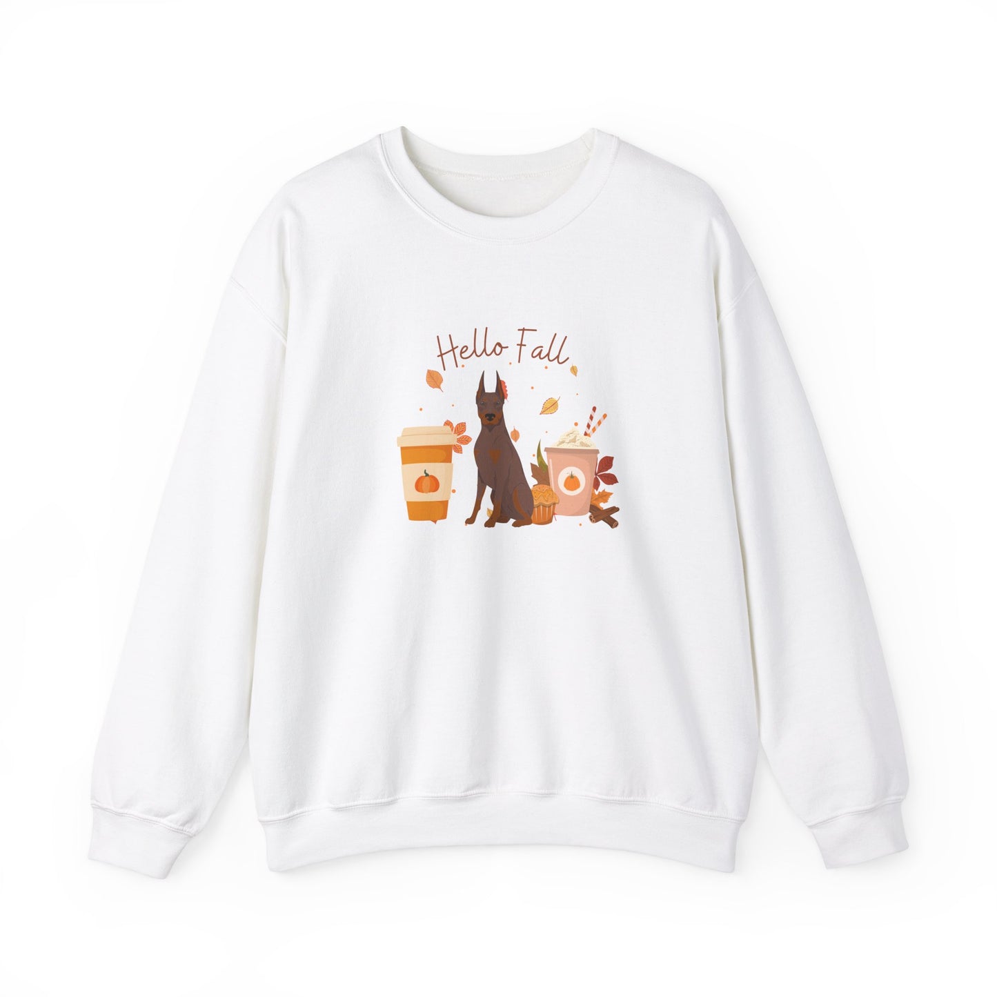 Doberman Pinscher Dog Fall Unisex Heavy Blend Crewneck Sweatshirt