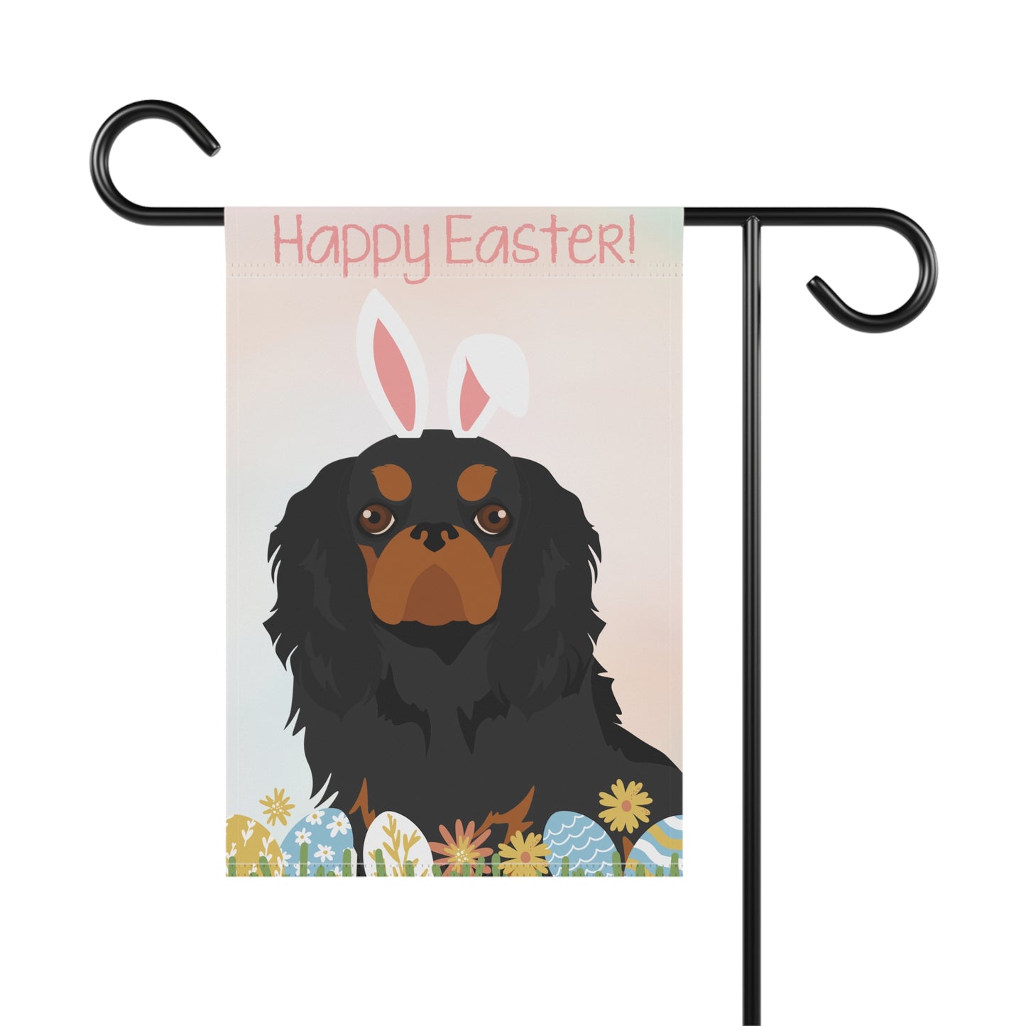 English Toy Dog Happy Easter Garden Flag