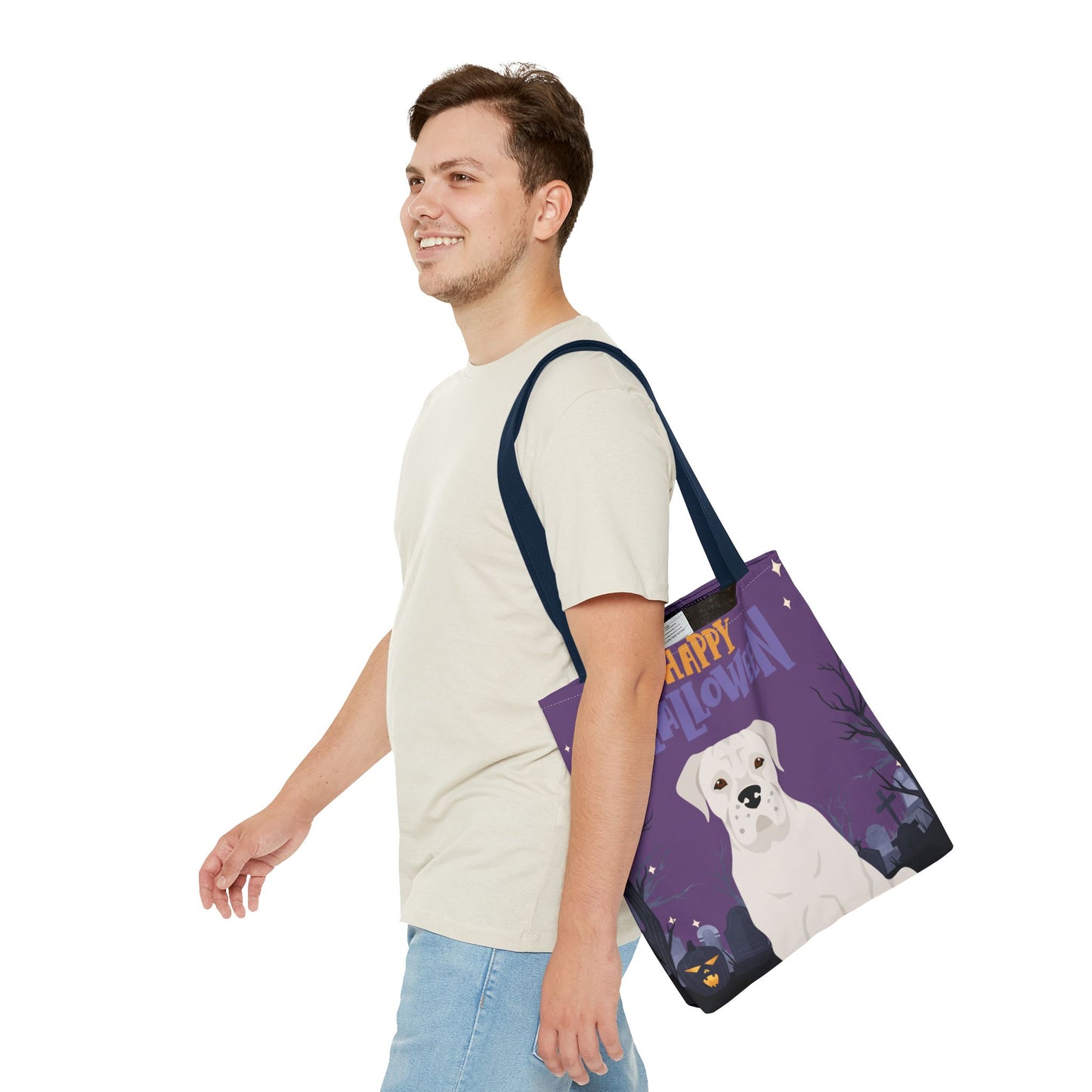 Dogo Argentino Dog Happy Halloween Tote Bag 16x16