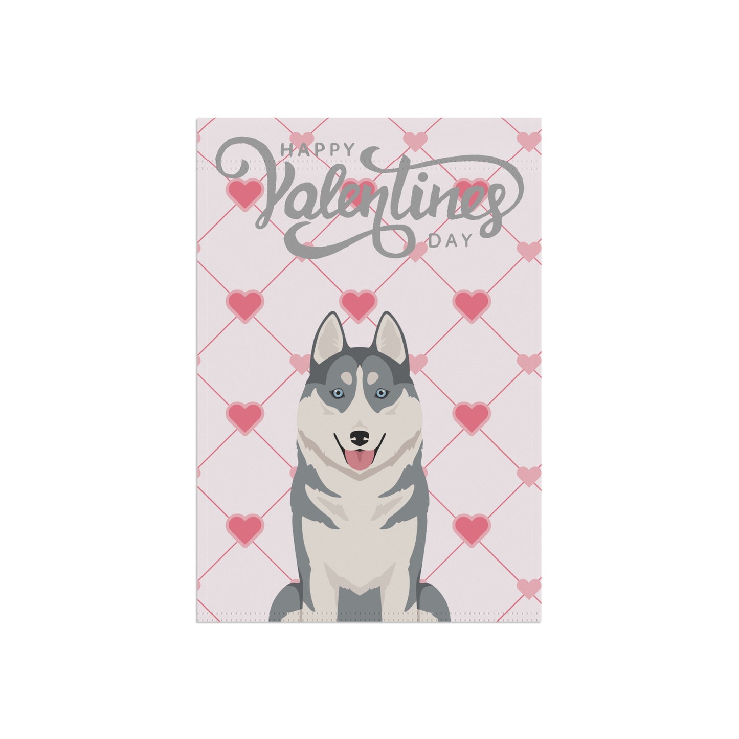 Siberian Husky Dog Valentines Day Garden Flag