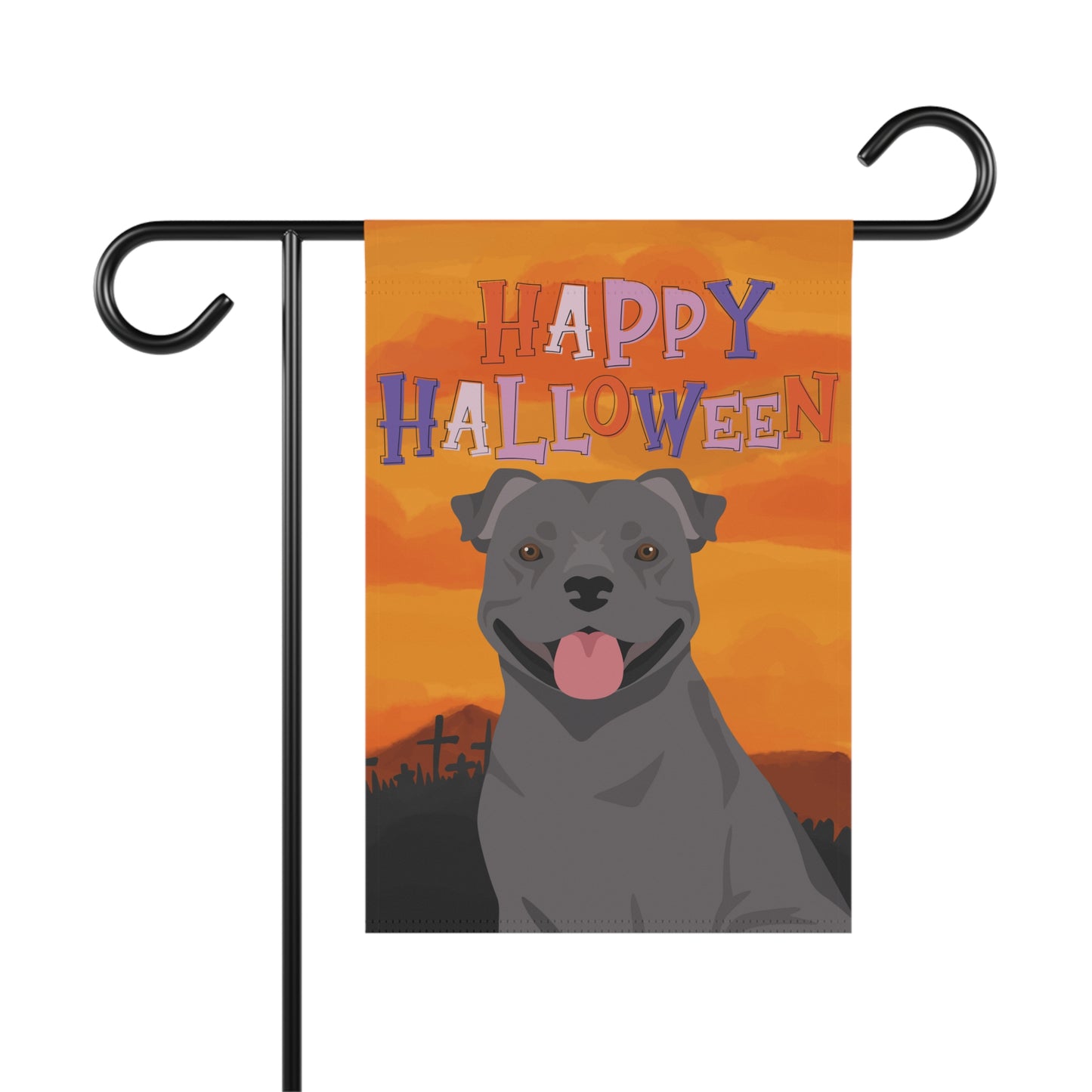Staffordshire Bull Terrier Dog Halloween Garden Flag