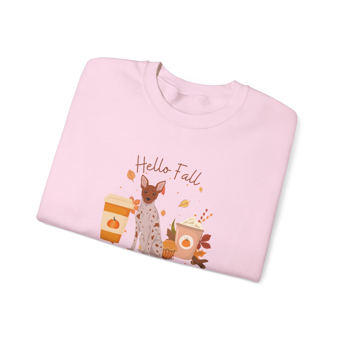American Hairless Terrier Dog Fall Unisex Heavy Blend Crewneck Sweatshirt