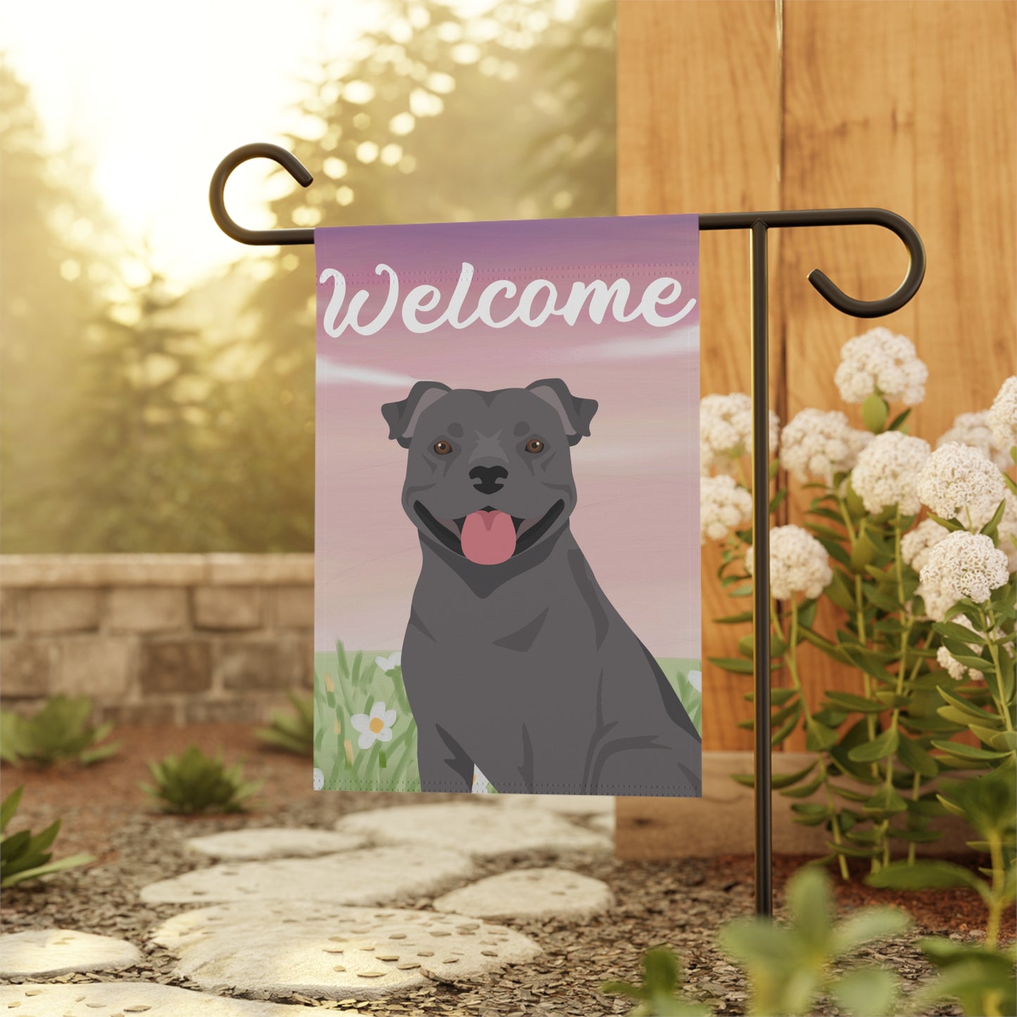 Staffordshire Bull Terrier Dog Welcome Garden Flag