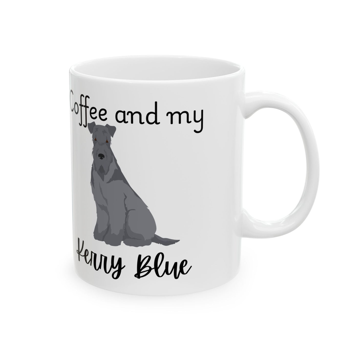 Coffee and My Kerry Blue Ceramic Mug | Dog Lover Gift, Pet Owner Cup, Cute Mug for Dog Moms, Funny Mug for Coffee Lovers