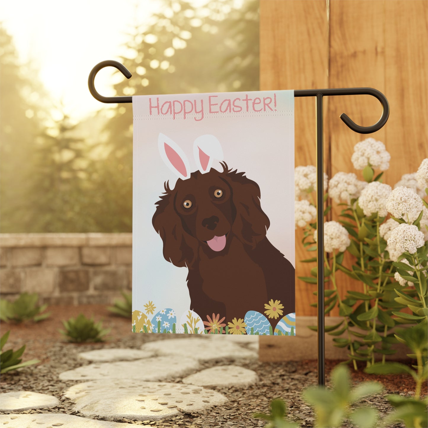 Boykin Spaniel Dog Happy Easter Garden Flag