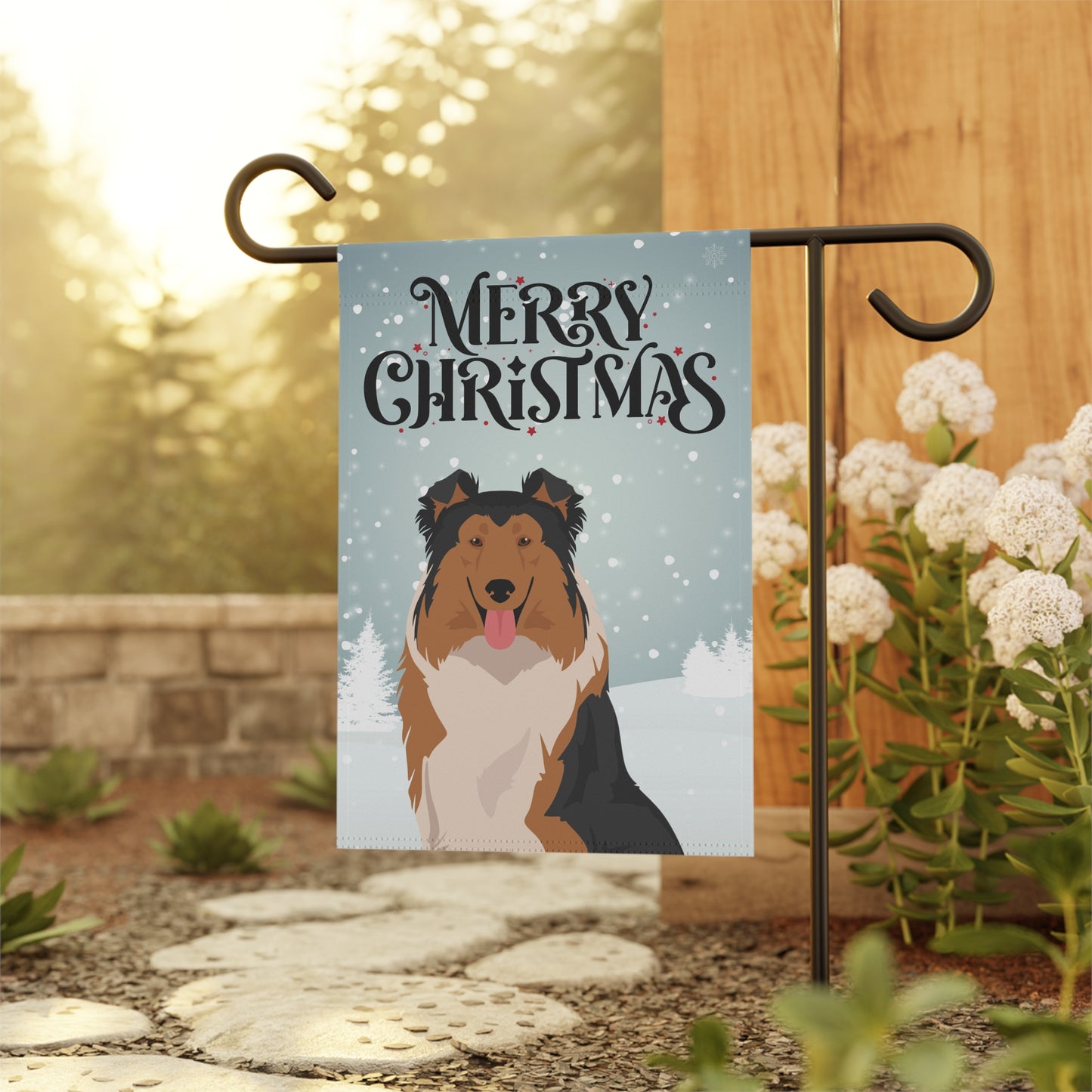 Collie Dog Garden Flag