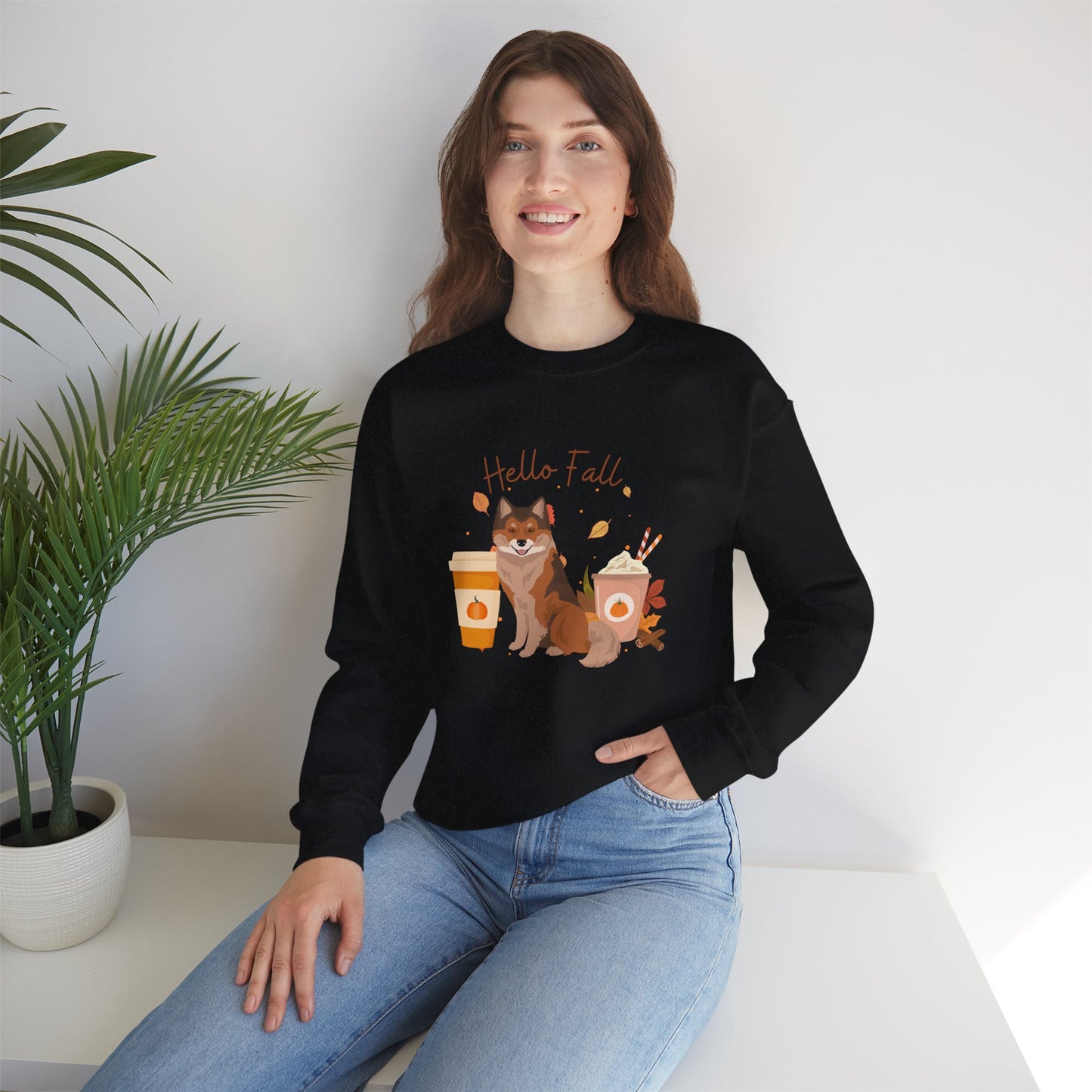 Nenets Herding Laika Dog Fall Halloween Unisex Heavy Blend Crewneck Sweatshirt