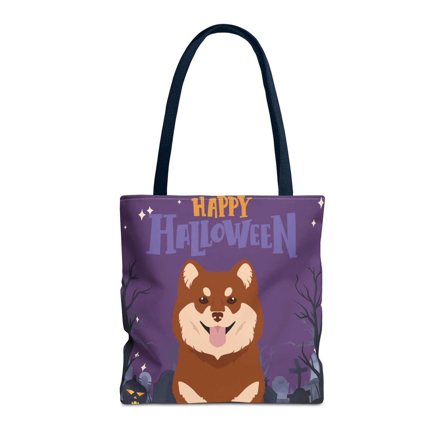 Finnish Lapphund Dog Happy Halloween Tote Bag 16x16