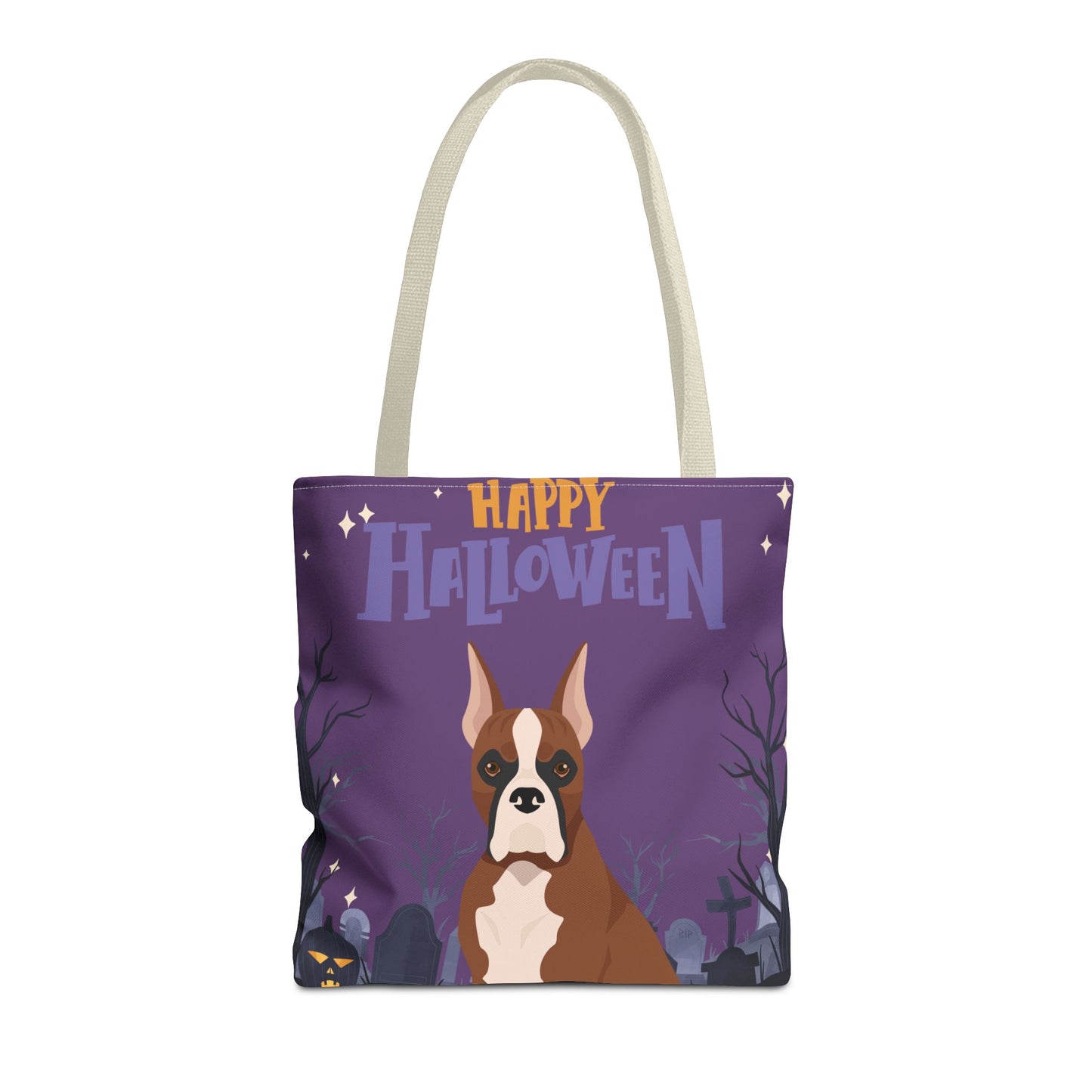 Boxer Dog Happy Halloween Tote Bag 16x16