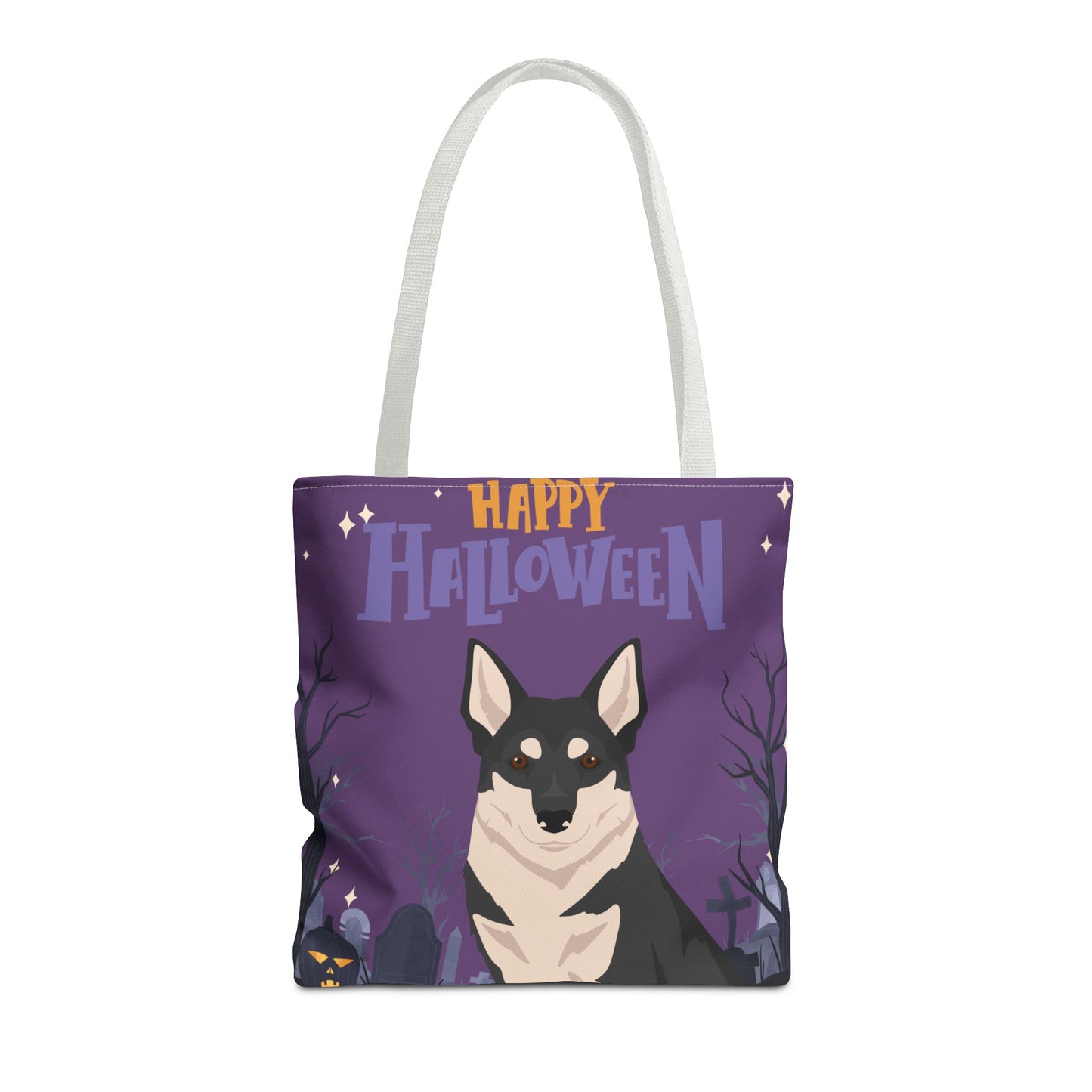 Swedish Elkhound Dog Happy Halloween Tote Bag 16x16