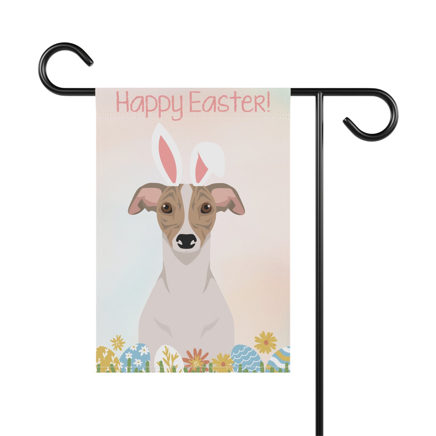 Whippet Dog Happy Easter Garden Flag