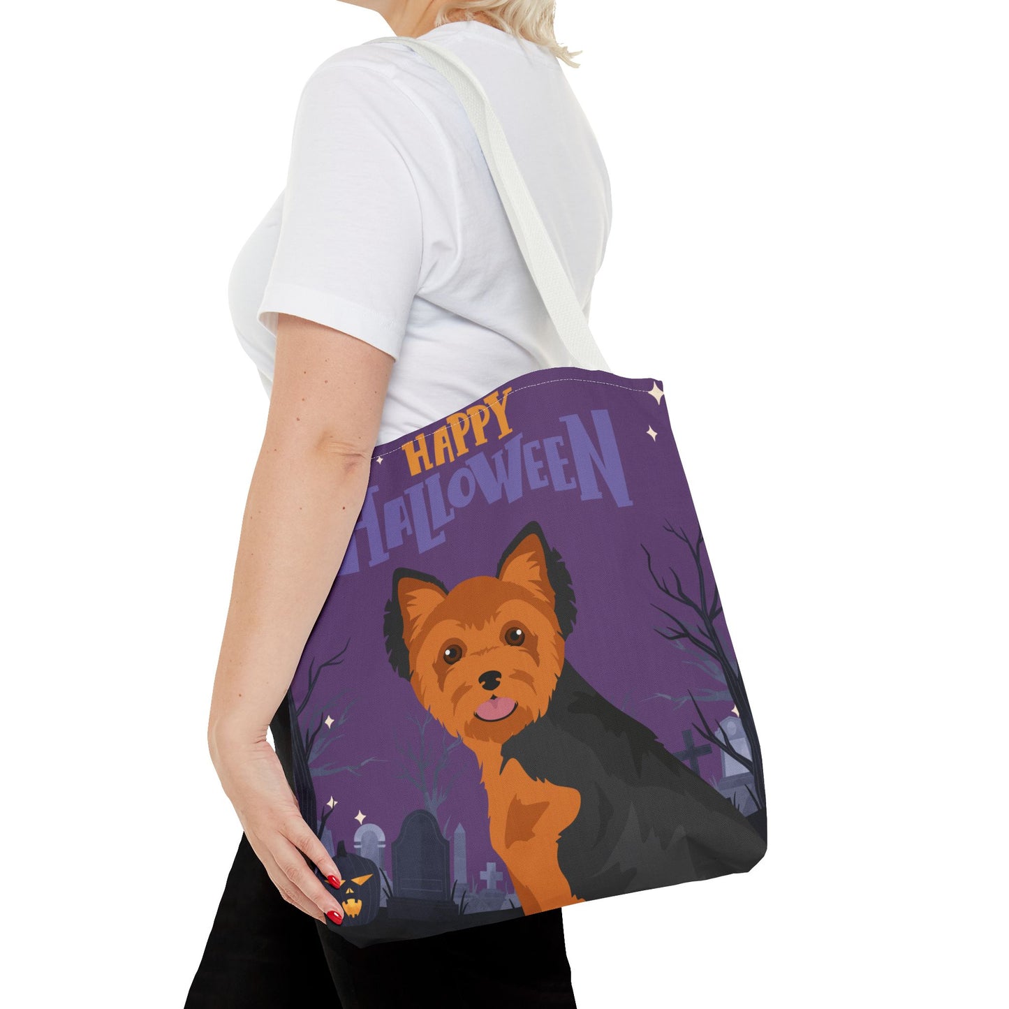Yorkshire Terrier Dog Happy Halloween Tote Bag 16x16