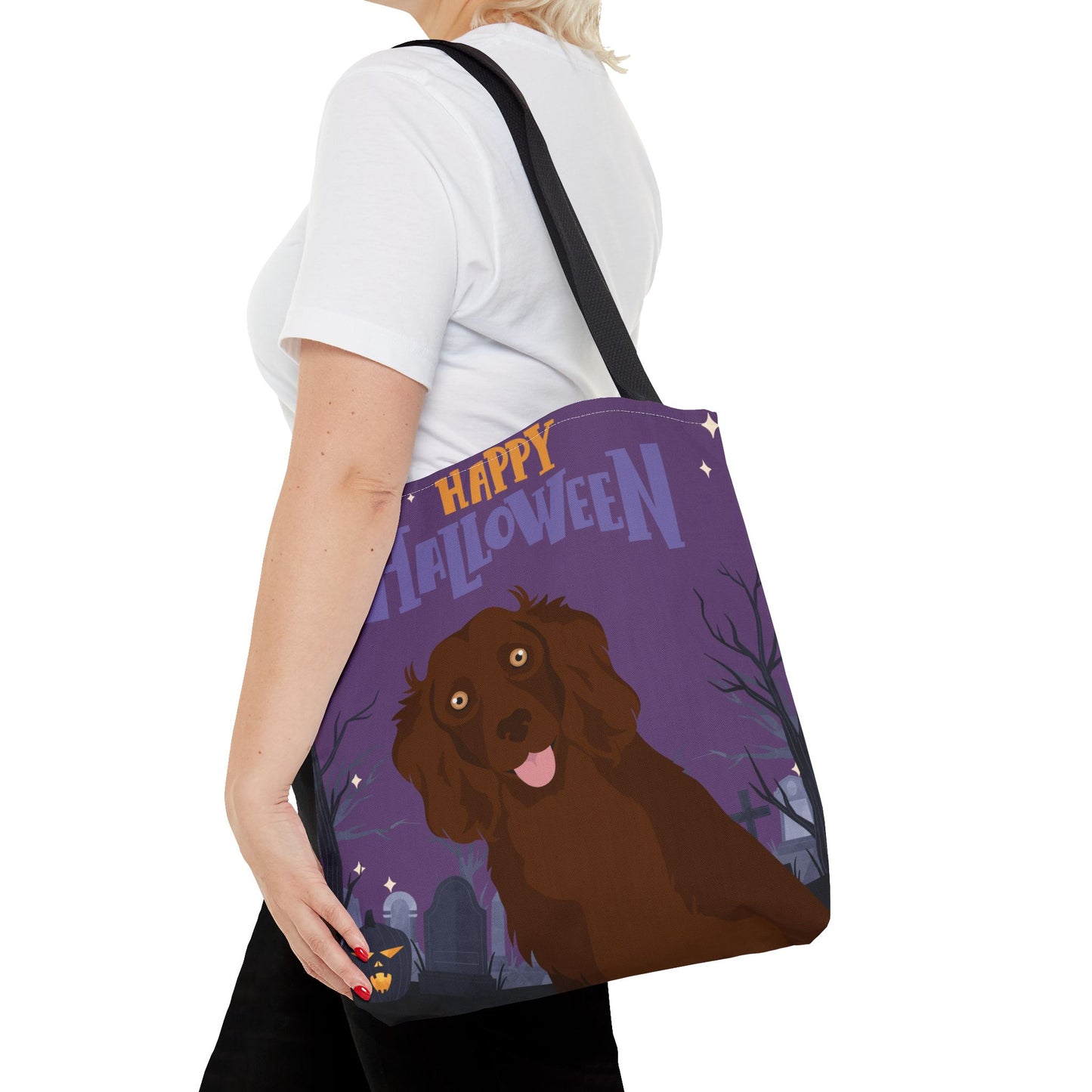 Boykin Spaniel Dog Happy Halloween Tote Bag 16x16
