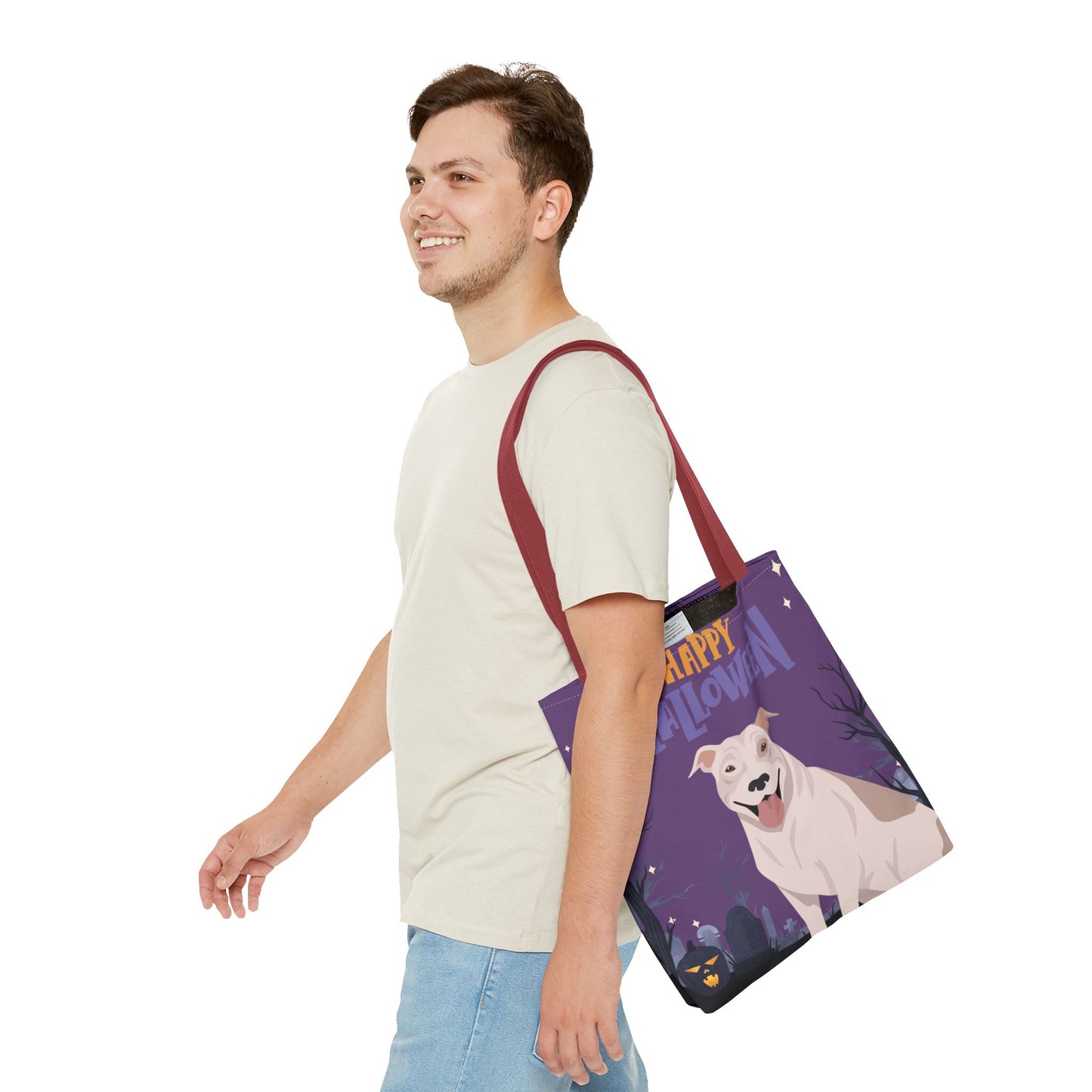 Pit Bull Dog Happy Halloween Tote Bag 16x16