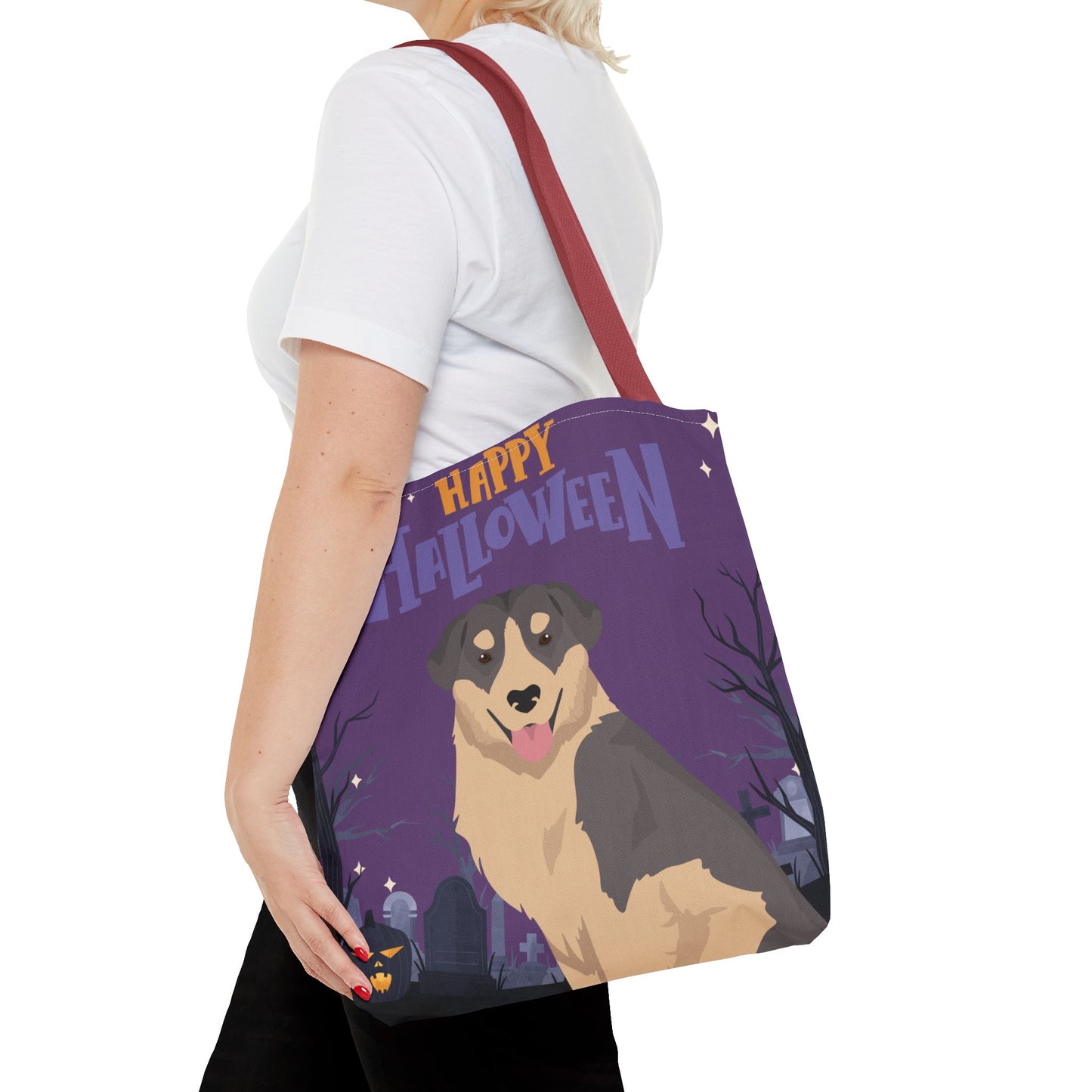 Carpathian Shepherd Dog Happy Halloween Tote Bag 16x16