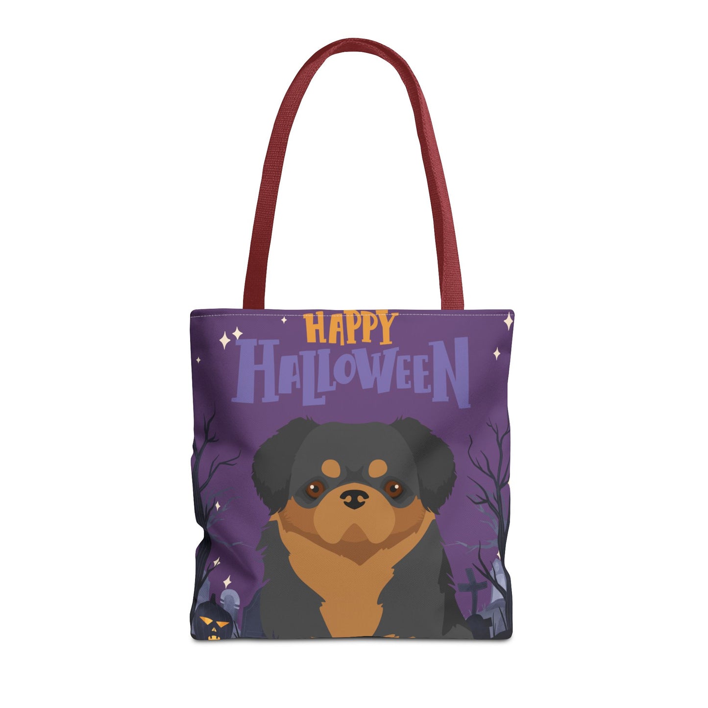 Tibetan Spaniel Dog Happy Halloween Tote Bag 16x16